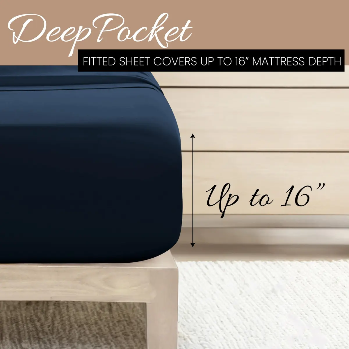 Linen Market Twin Bed Sheets Navy | Deep Pocket Microfiber for Cooler Sleep - view 5