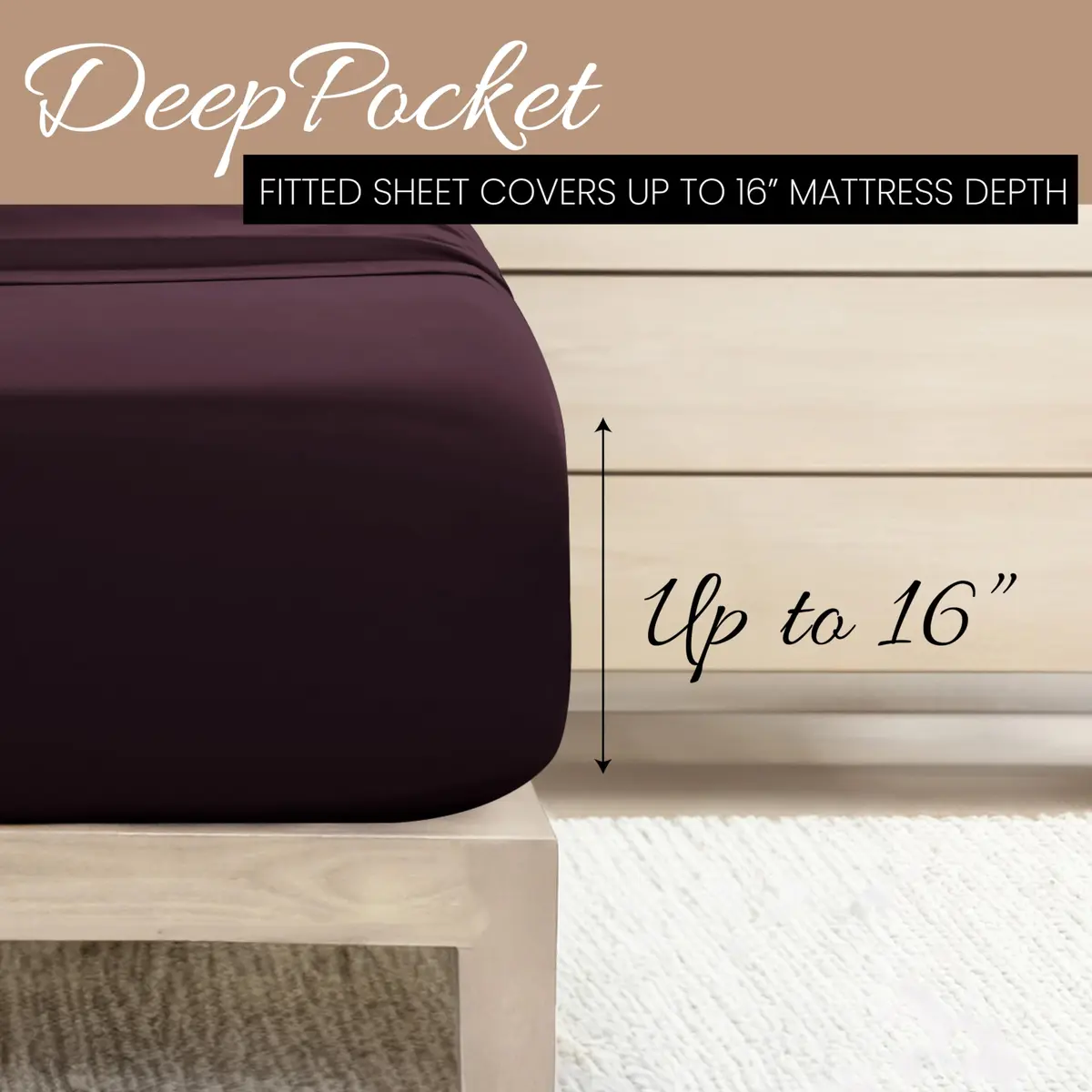 Linen Market Twin Bed Sheets Purple | Deep Pocket Microfiber 90 GSM (66x96 inches) - view 5