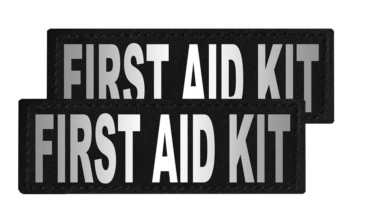 Dogline First Aid Kit Removable Patches, Small/Medium | Set of 2 Reflective Velcro Patches for Pet Harnesses - main product image