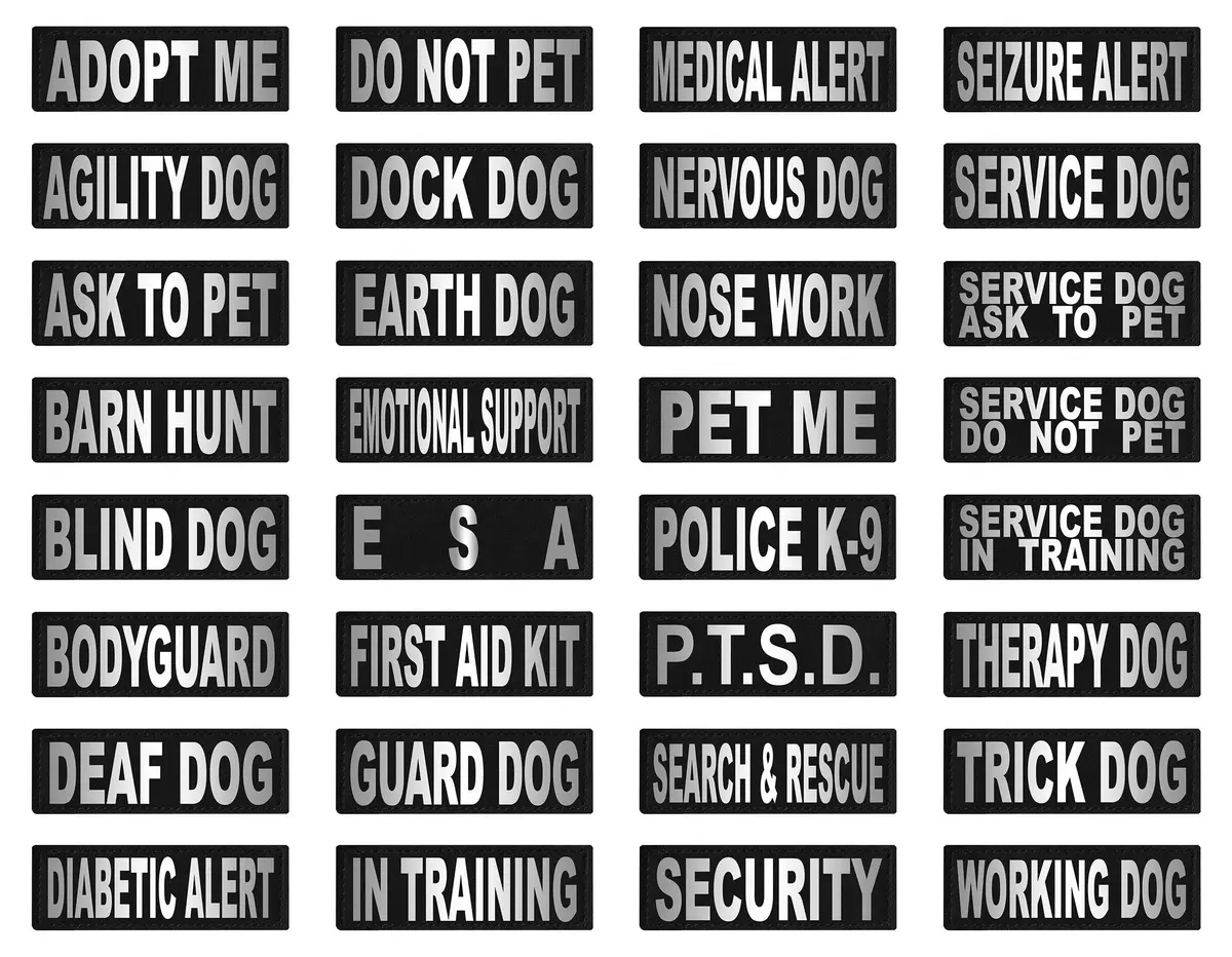 Dogline First Aid Kit Patches, Large/X-Large (2-Pack, Black) | Reflective & Removable Velcro Patches - view 4