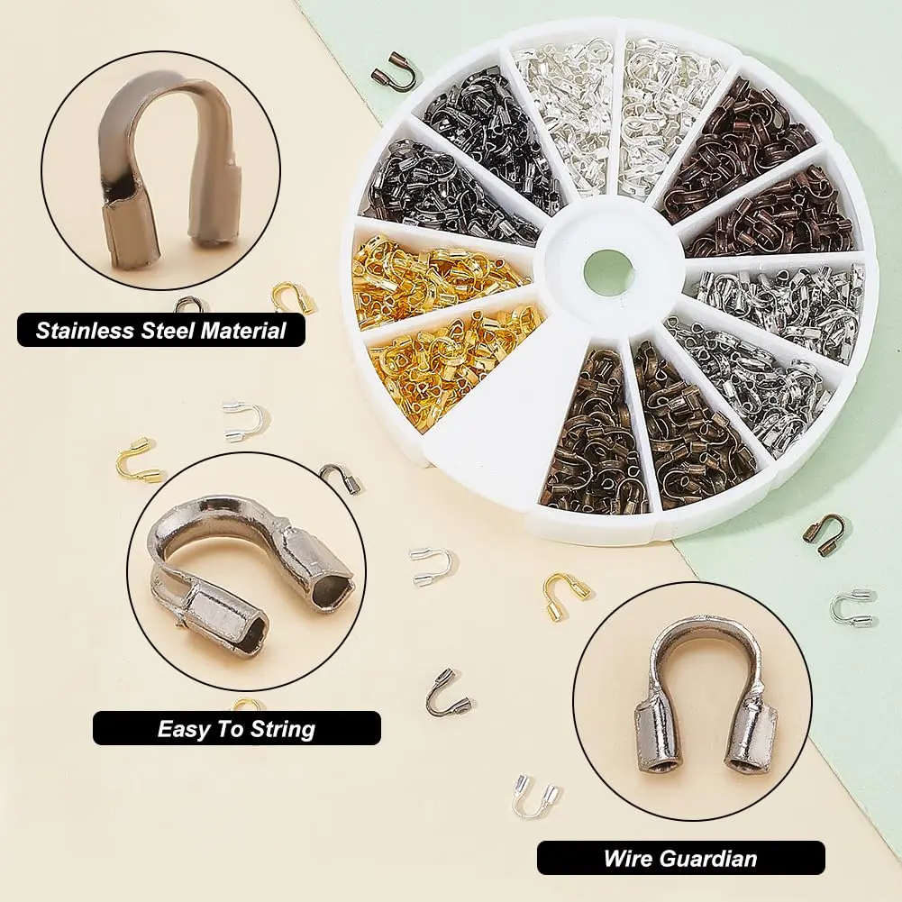 PH PandaHall 540pcs Brass Wire Guardians 4mm | Jewelry Wire Protectors for Beading & Jewelry Making - view 5