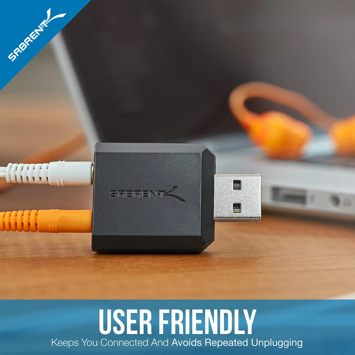 SABRENT USB to 2 x 3.5mm Stereo Jack Splitter Adapter | Support Windows & Mac, Plug & Play, Black - view 5