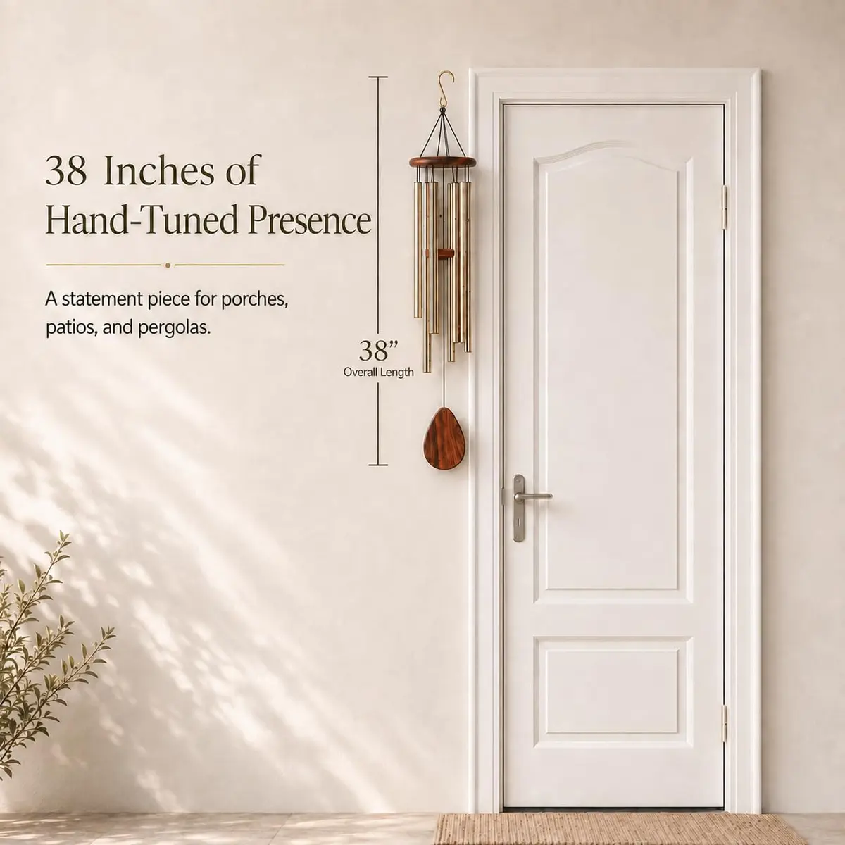UpBlend Outdoors Bronze Aluminum Wind Chimes 38" (96.5cm) | Deep Tone E Major Pentatonic - view 6