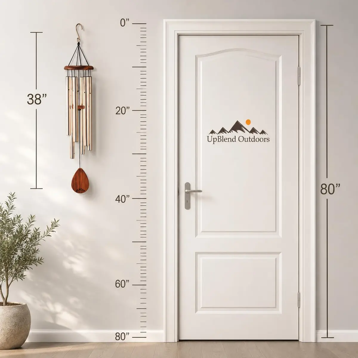 UpBlend Outdoors Bronze Aluminum Wind Chimes 38" (96.5cm) | Deep Tone E Major Pentatonic - view 3