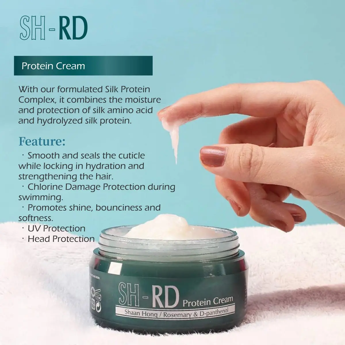 SH-RD Protein Cream Leave-In Conditioner 150ml (5.1 Fl Oz) | Repairs Dry Damaged Hair & Split Ends - view 7