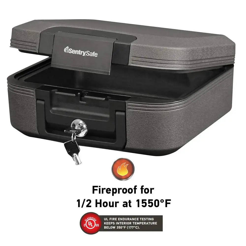SentrySafe Fireproof and Waterproof Chest Box CHW20205 with Key Lock, Black 0.28 cu ft | UL Classified 1550°F Fire Protection - view 4