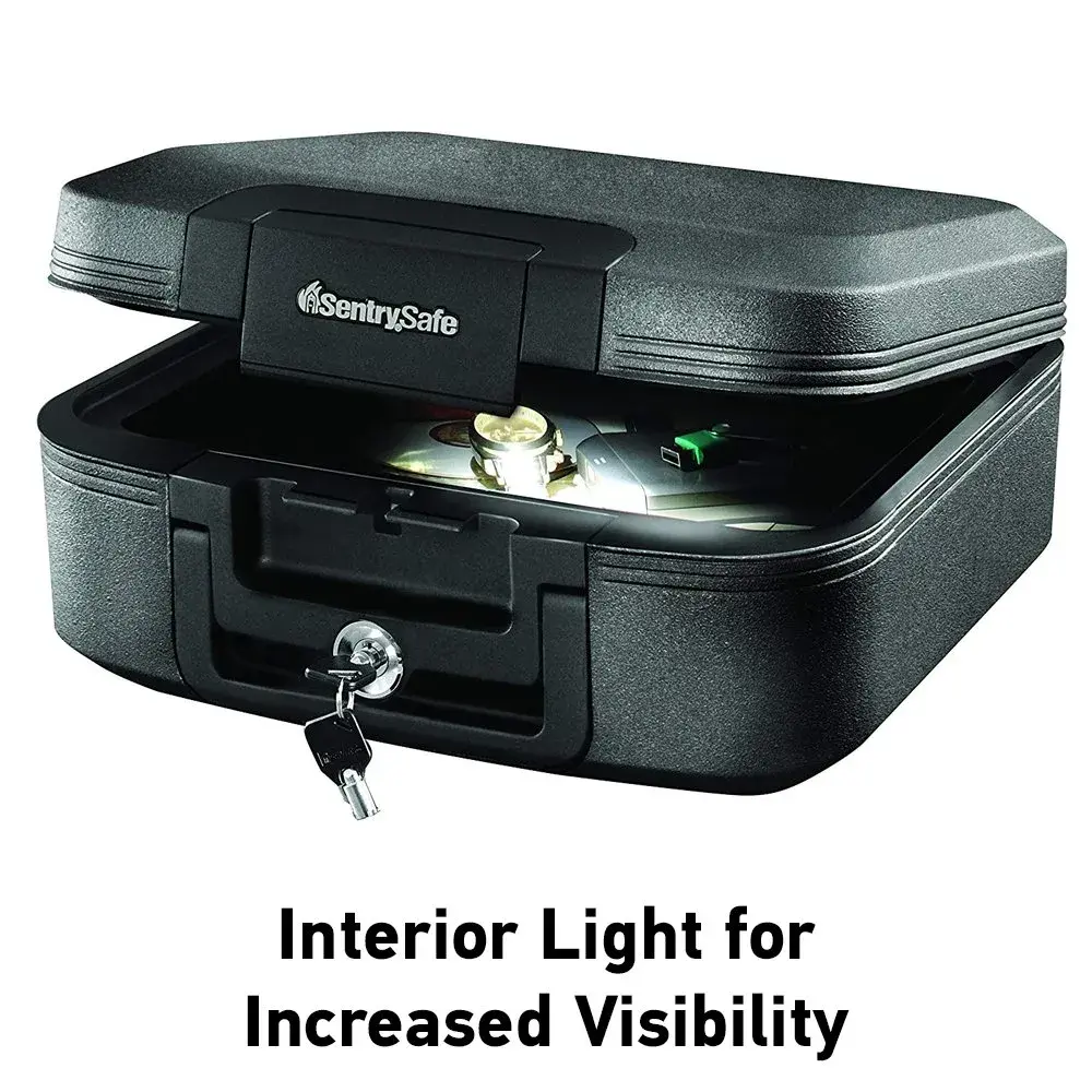 SentrySafe Fireproof and Waterproof Chest Box CHW20205 with Key Lock, Black 0.28 cu ft | UL Classified 1550°F Fire Protection - view 3