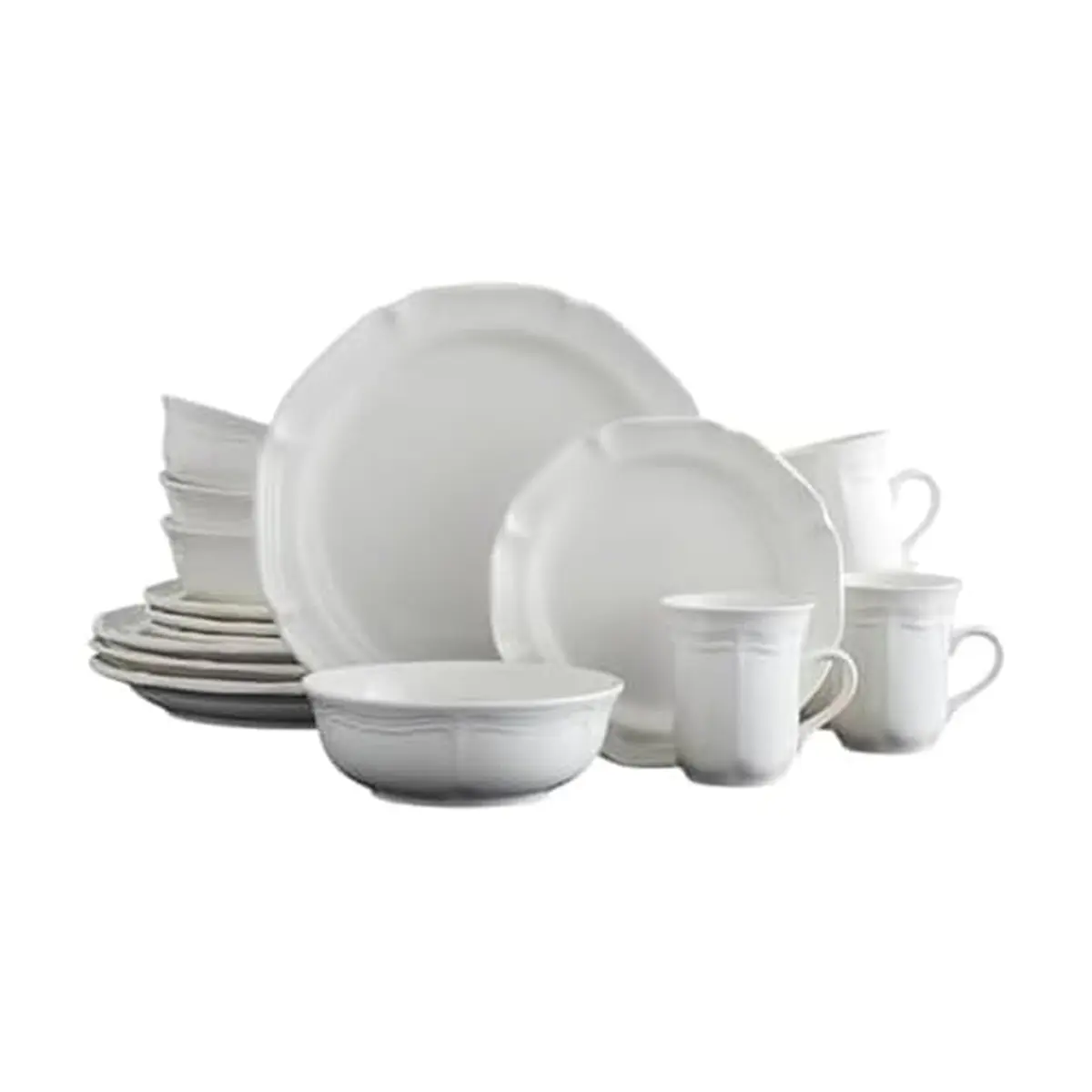 Mikasa French Countryside 16-Piece Stoneware Dinnerware Set | Ivory, Durable & Microwave Safe for Daily Use - main product image