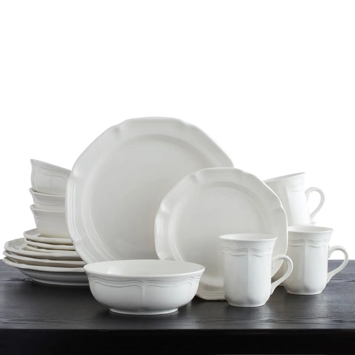 Mikasa French Countryside 16-Piece Stoneware Dinnerware Set | Ivory, Durable & Microwave Safe for Daily Use - view 3