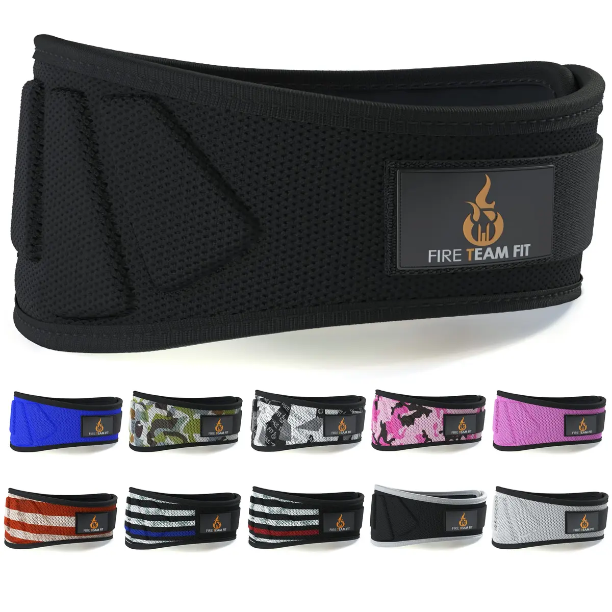 Fire Team Fit Weight Lifting Belt for Men and Women | 6 Inch, Black, X-Small, 27"-32" Waist Support - main product image