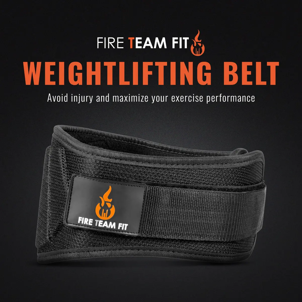 Fire Team Fit Weight Lifting Belt for Men and Women | 6 Inch, Black, X-Small, 27"-32" Waist Support - view 2
