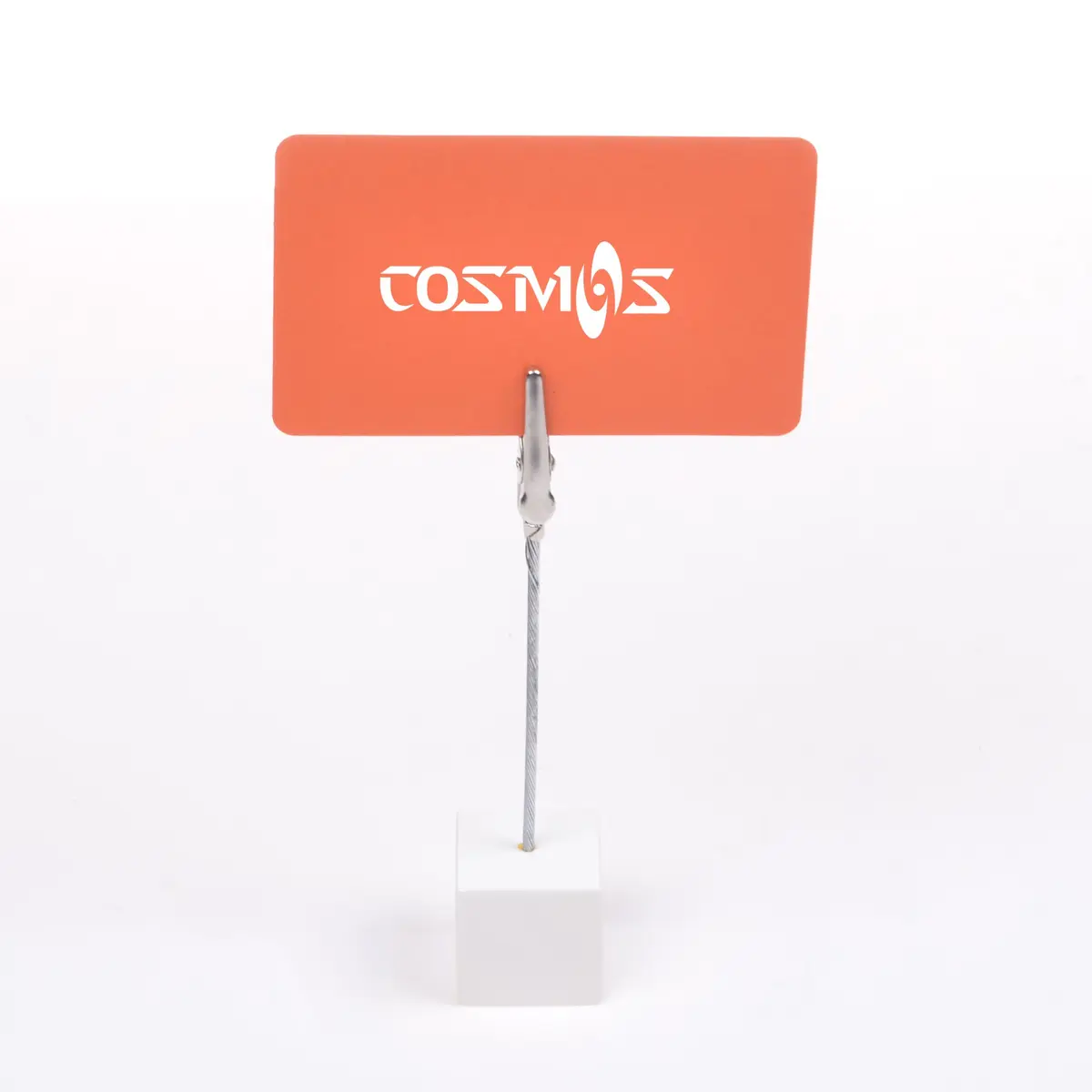 Cosmos White 5 pcs Cube Base Memo Clips Holder | Metal Alligator Clip for Messages & Photos - view 3