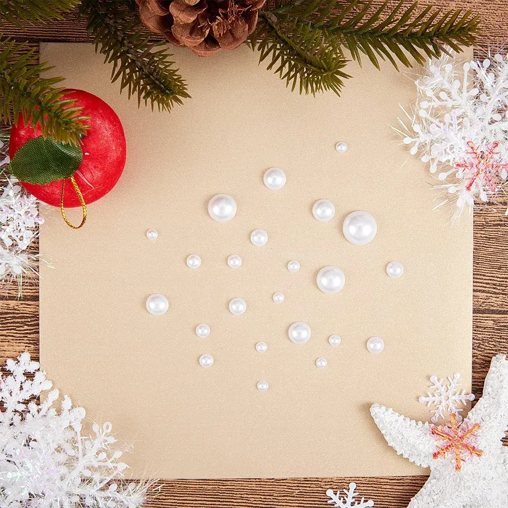 PH PandaHall White Flat Back Pearl Cabochons 4-12mm (Approx. 690 Pcs) | Assorted Sizes for Crafts - view 7