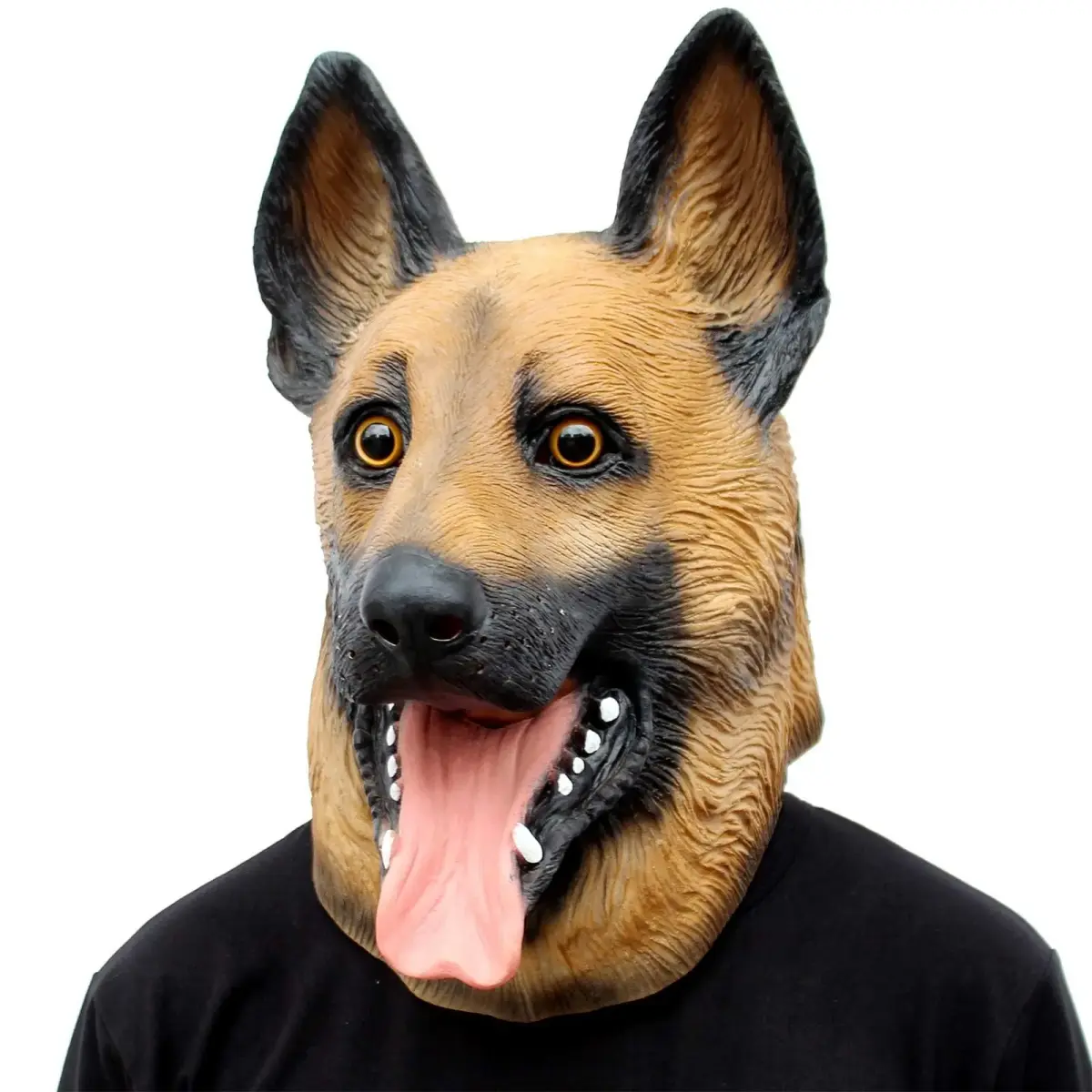 CreepyParty German Shepherd Dog Mask for Adults | Natural Latex Full Head Mask for Halloween & Cosplay - main product image
