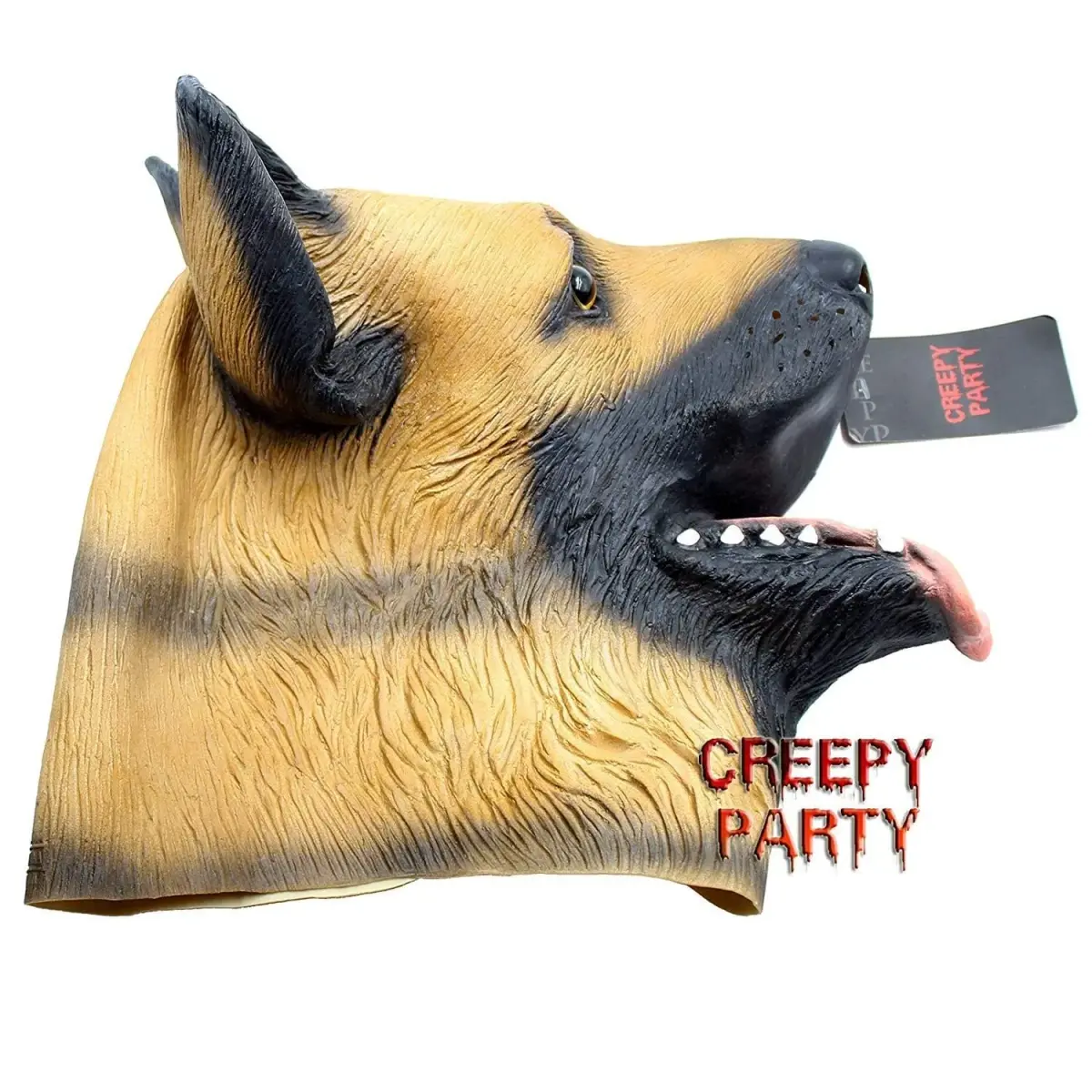 CreepyParty German Shepherd Dog Mask for Adults | Natural Latex Full Head Mask for Halloween & Cosplay - view 4