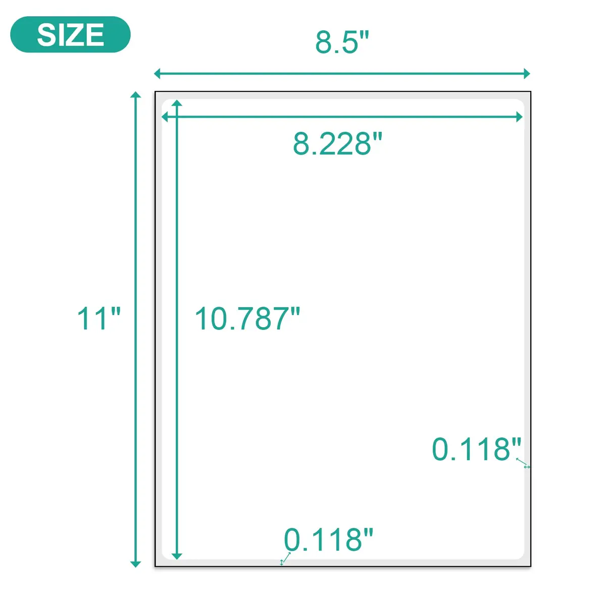 MFLABEL Full Sheet Sticker Paper 25 Sheets | White Matte Printable Vinyl Labels for Inkjet & Laser Printers - view 2