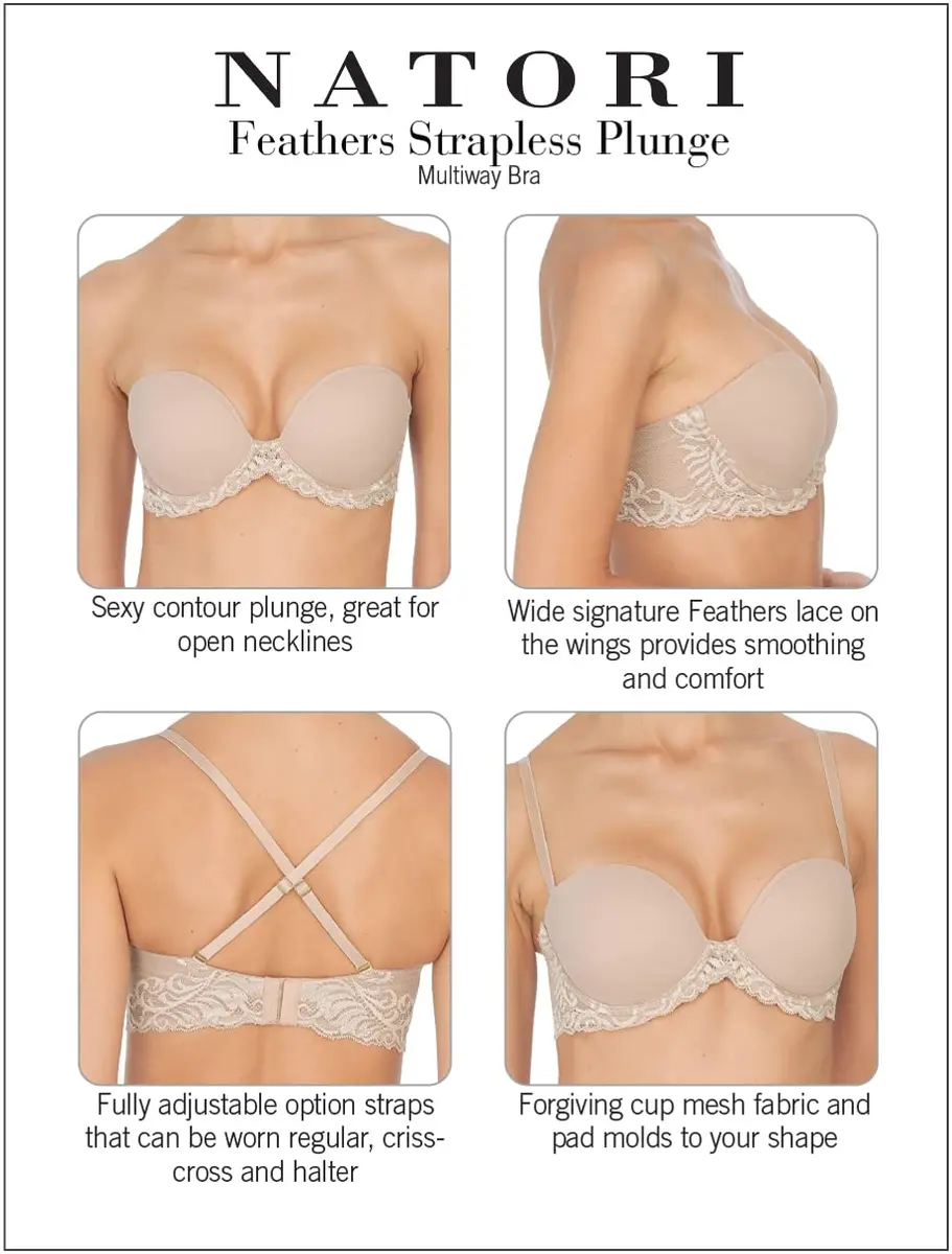 Natori Feathers Strapless Plunge Multiway Bra 32B | Breathable, Elegant Support - view 8