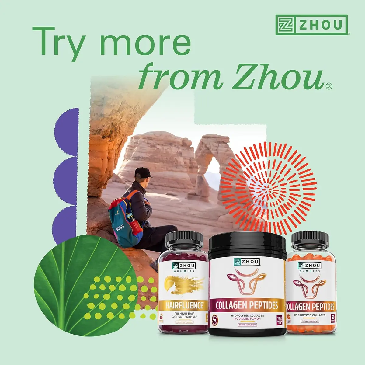 ZHOU Hairfluence Supplement - 60 Veggie Capsules | Supports Healthy Hair & Nails - view 5