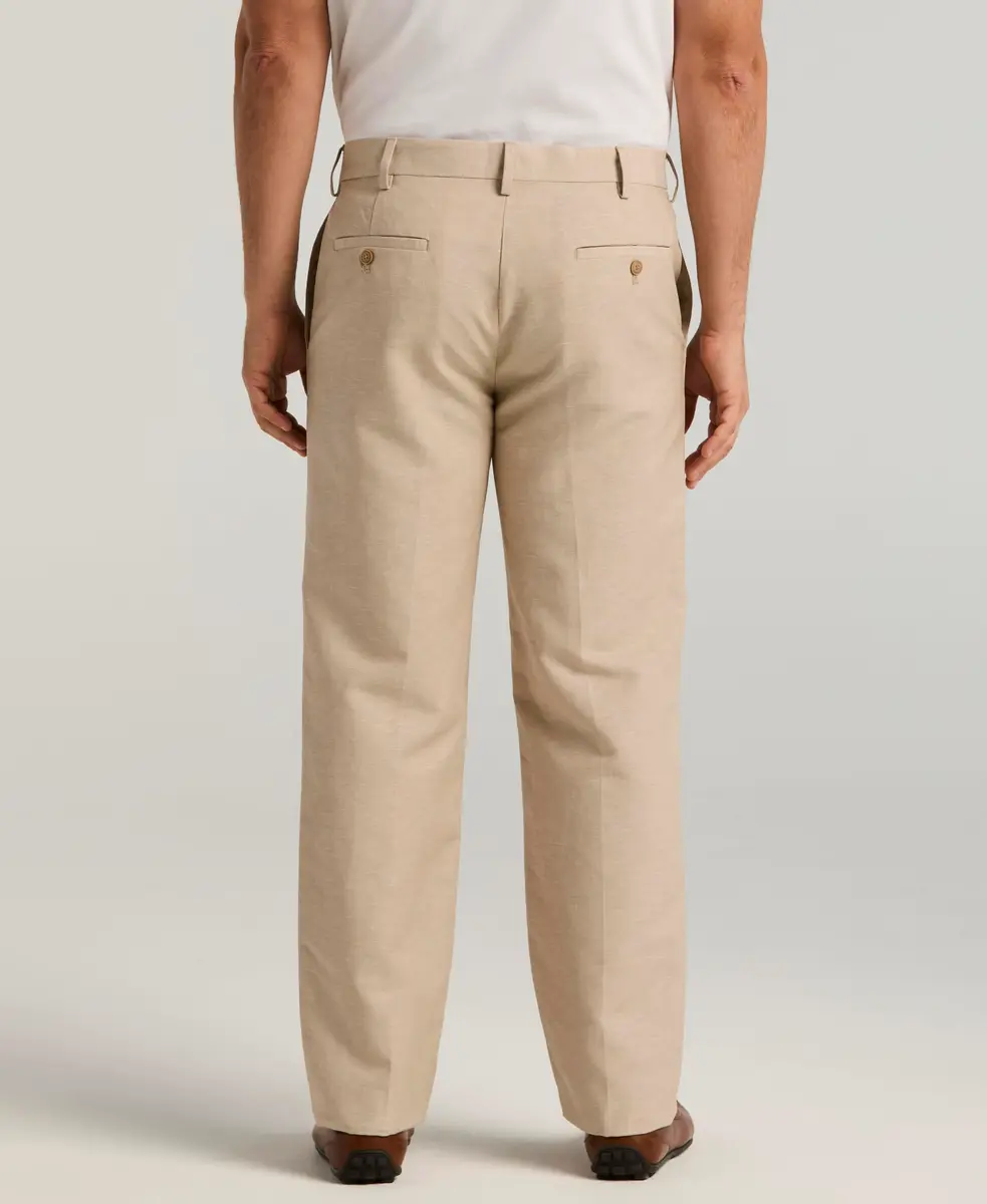 Cubavera Men's Flat Front Linen Blend Dress Pant (Waist 30-54 Big & Tall) | Breathable, Lightweight & Durable Khaki - view 2