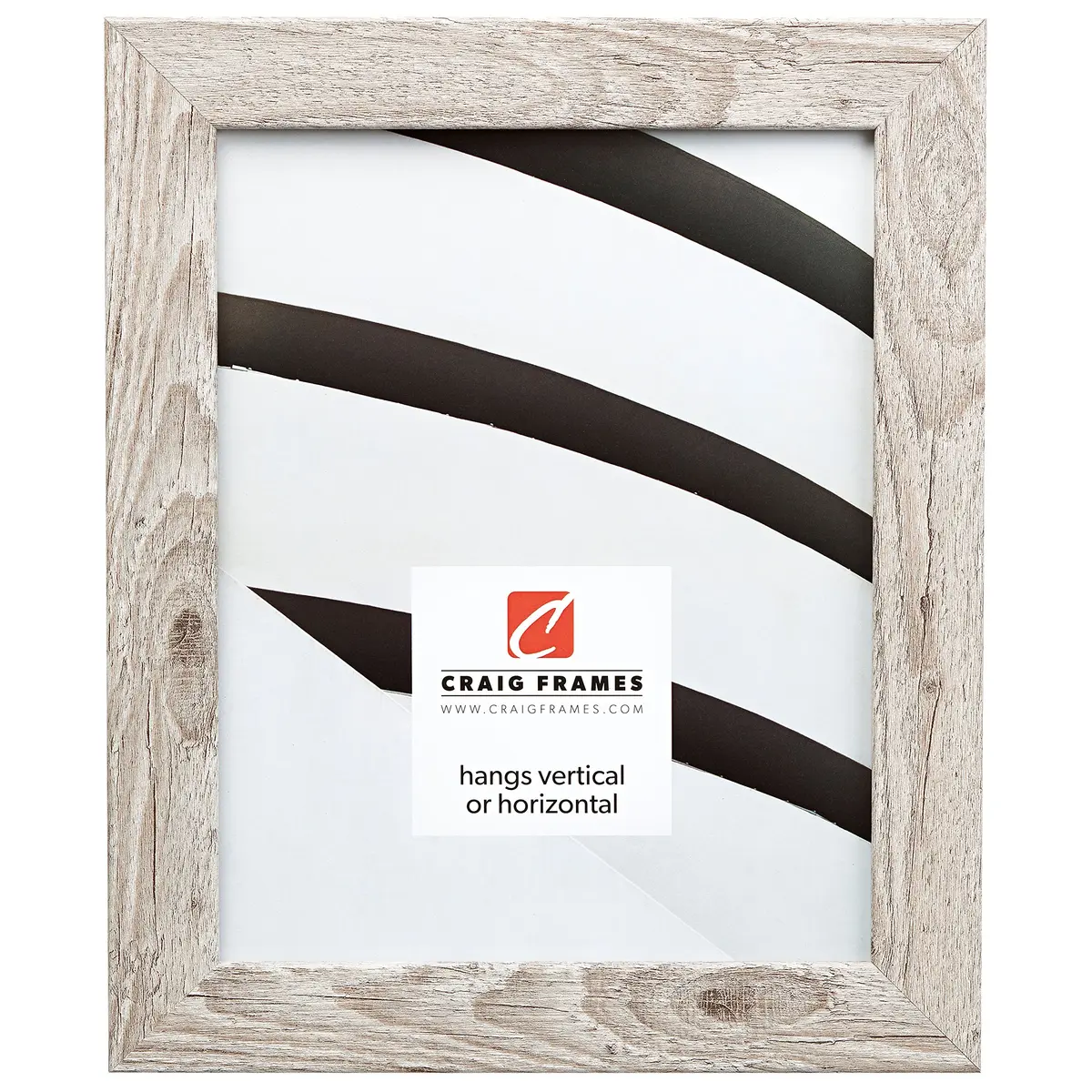 Craig Frames 11x14 inch White Faux Barnwood Picture Frame | Modern Style, Glass Front, Wall Mount - main product image