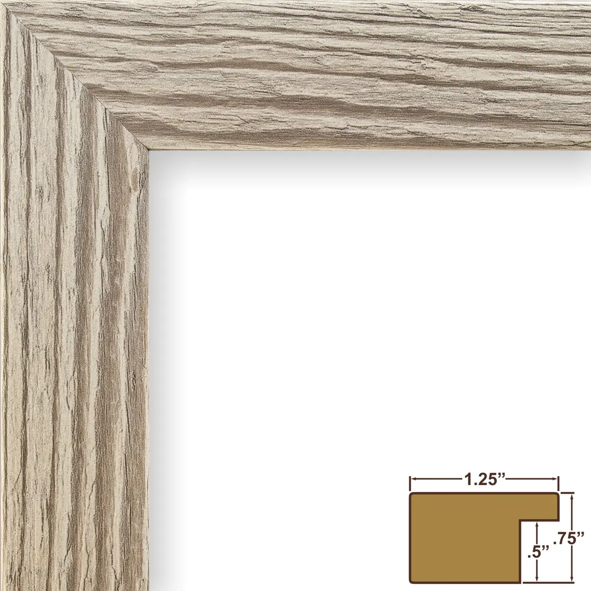 Craig Frames 11x14 inch White Faux Barnwood Picture Frame | Modern Style, Glass Front, Wall Mount - view 2