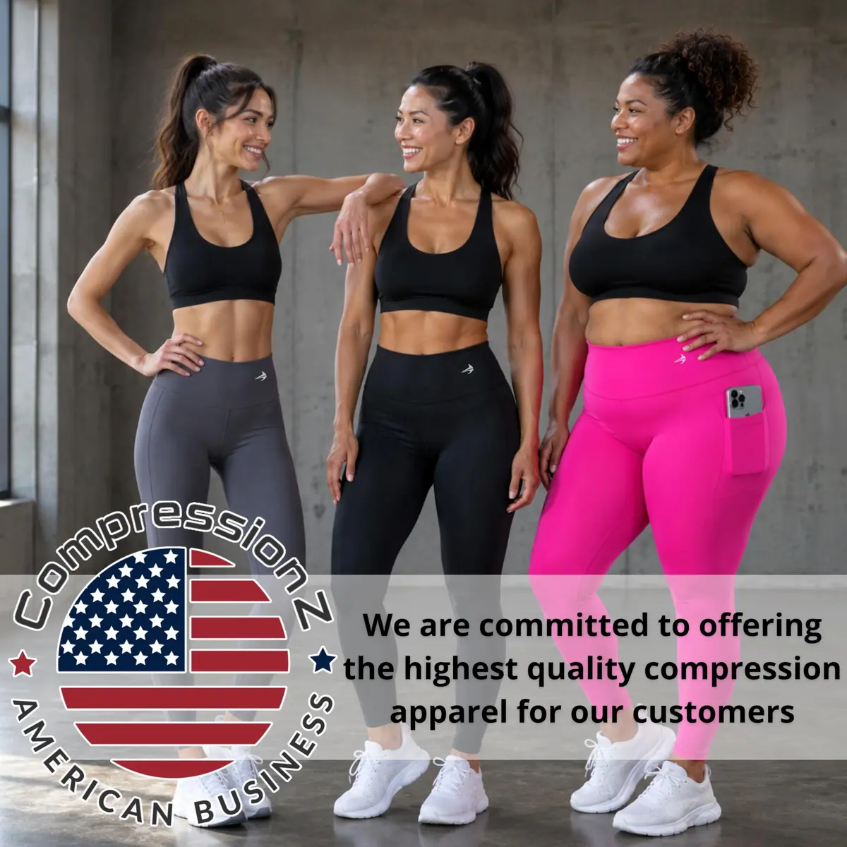 CompressionZ Women's Compression Leggings High Waist Black M | Supportive, Breathable & Sweat-Wicking Activewear - view 8