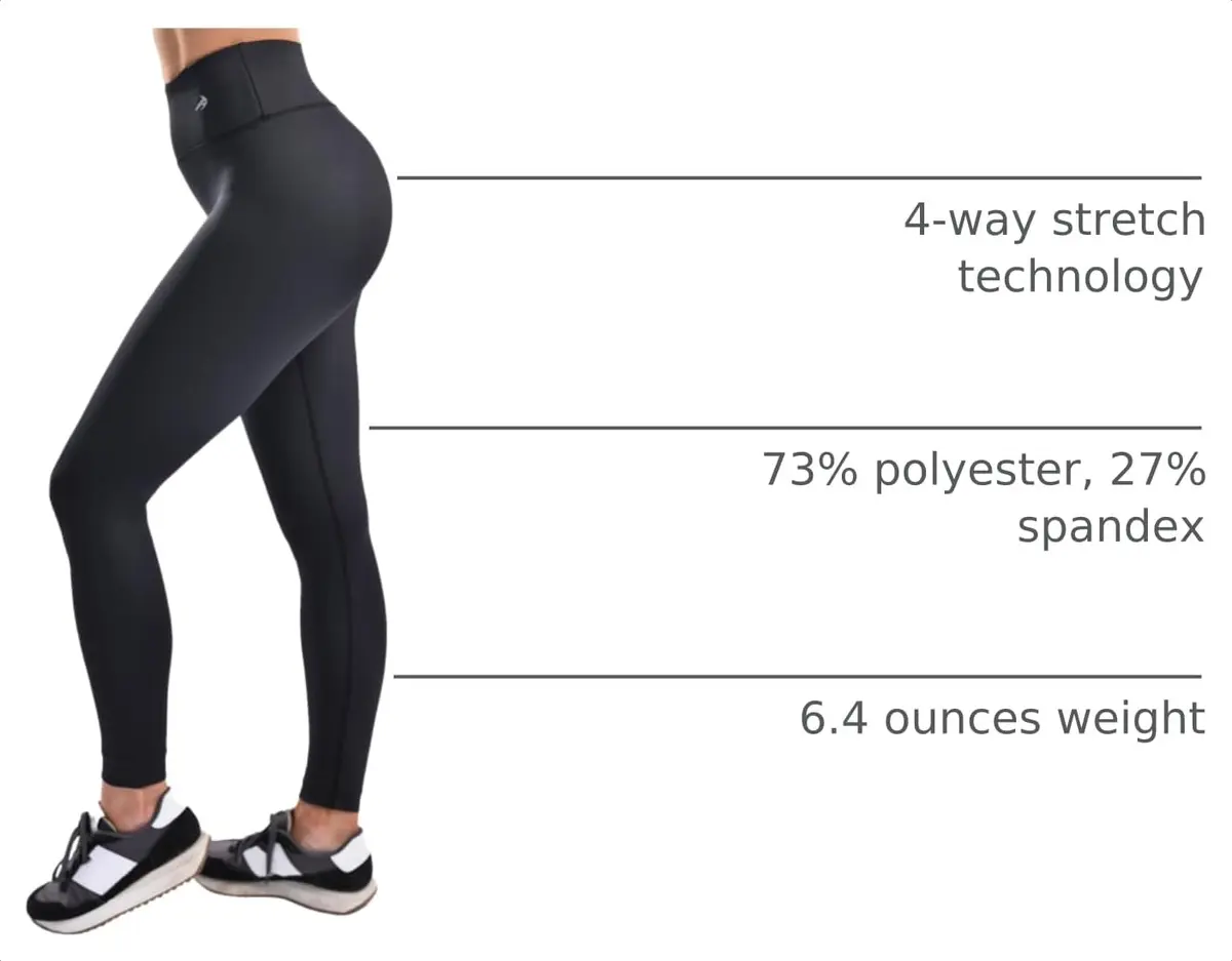 CompressionZ Women's Compression Leggings High Waist Black M | Supportive, Breathable & Sweat-Wicking Activewear - view 4