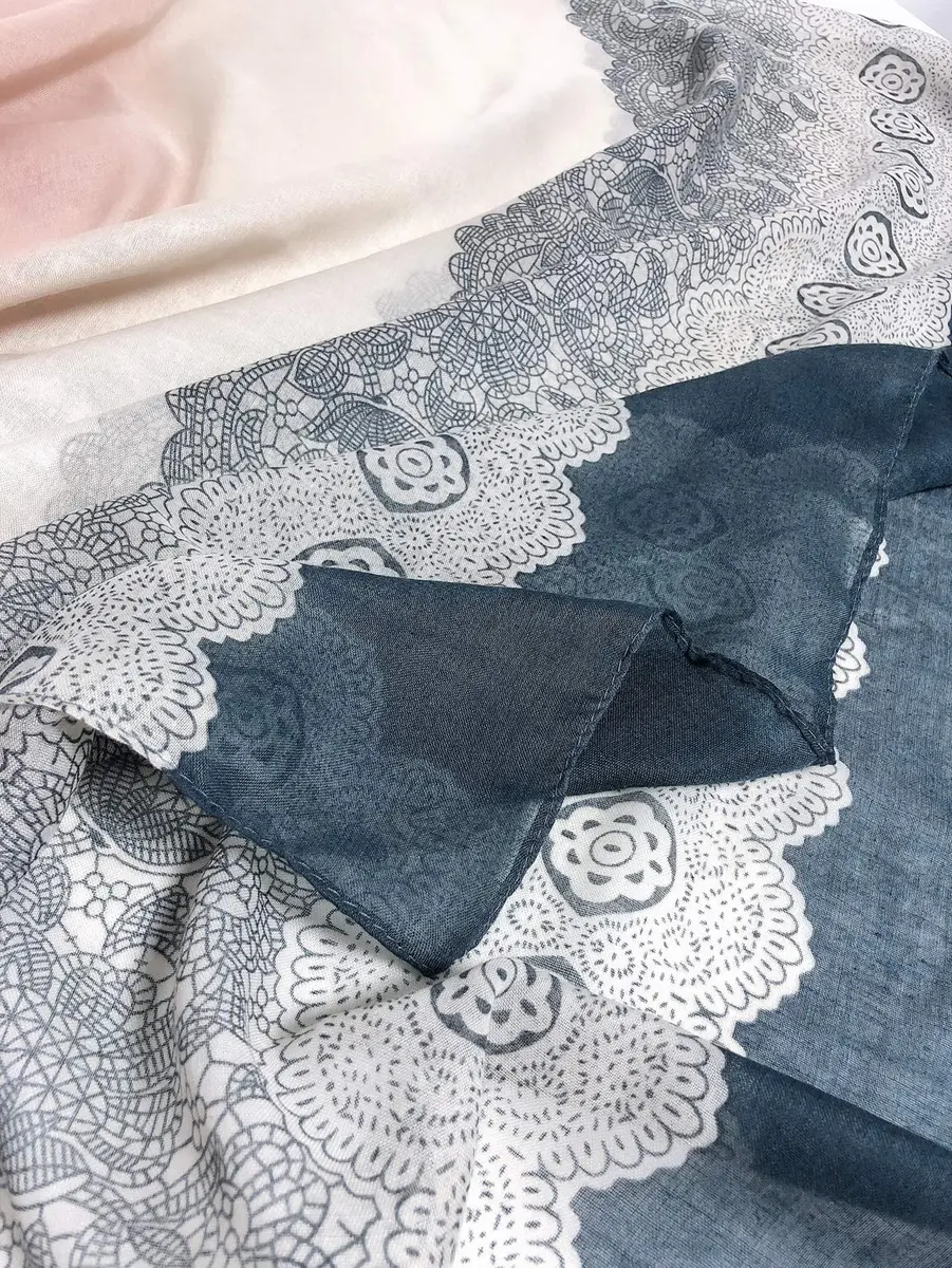 GERINLY Lace Printed Scarf for Women Lightweight Cotton | Casual & Stylish (70-120c) - view 7