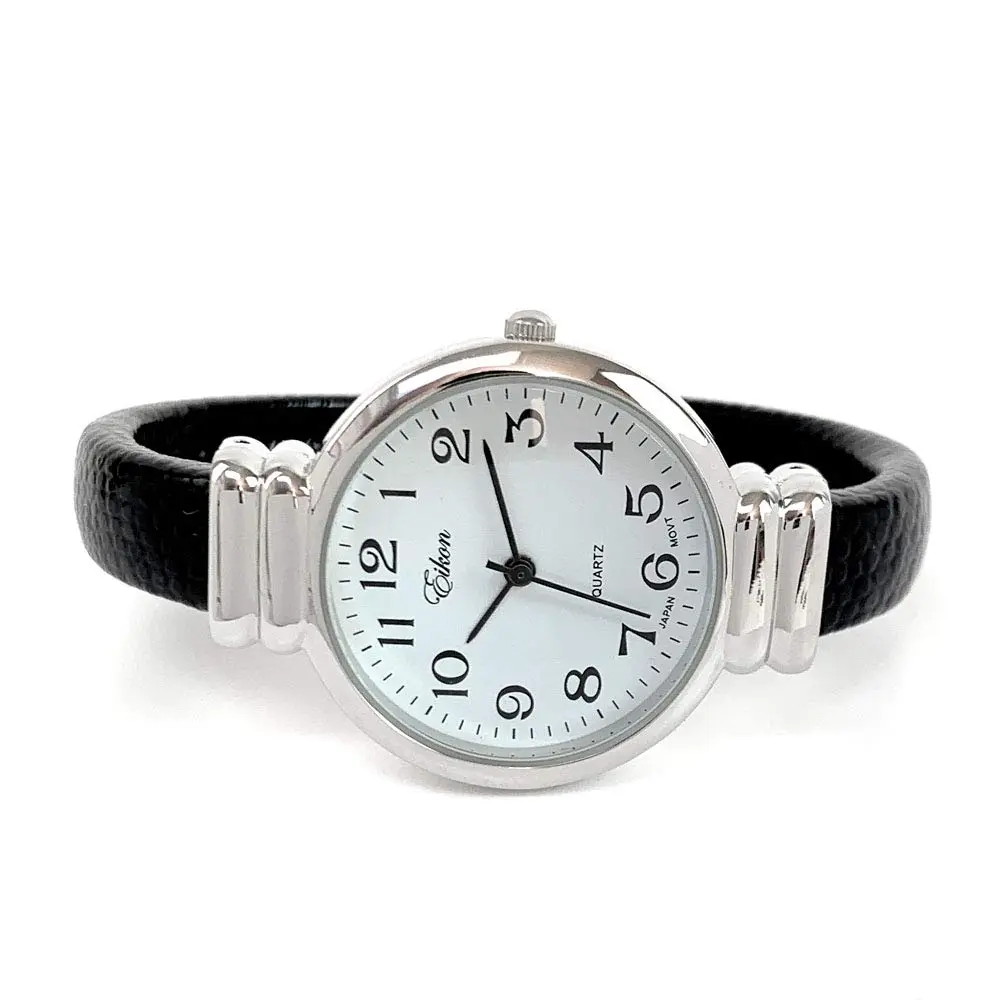 FTW Women's Quartz Watch 1.2 inch Stainless Steel Case Slim Crosshair Dial - view 2