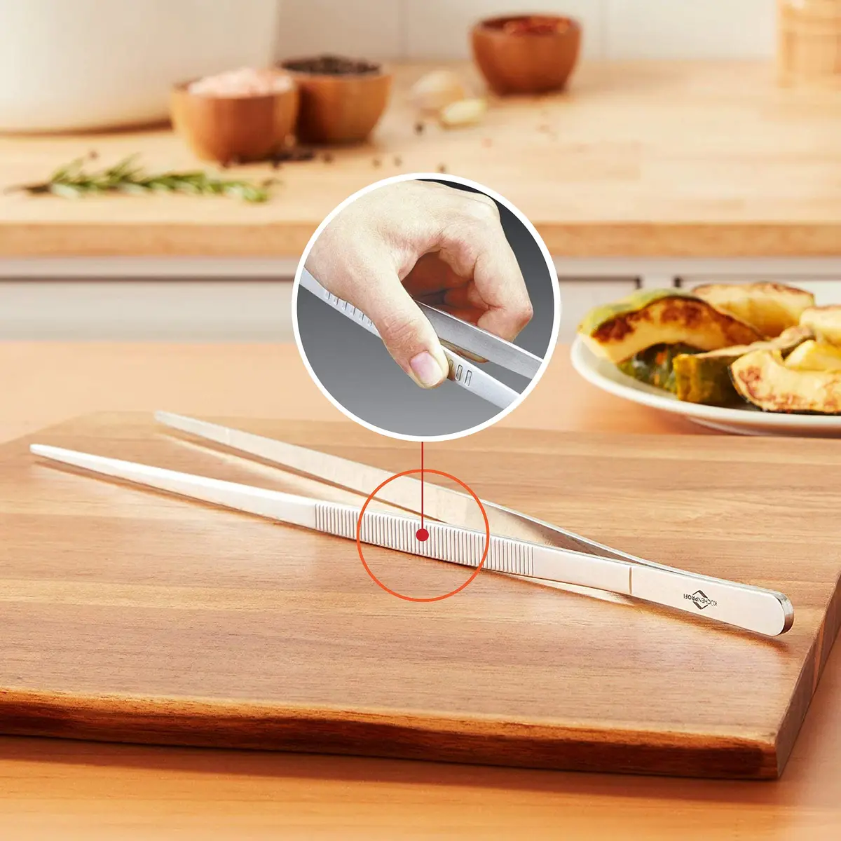 Küchenprofi 8.75-Inch Tweezer Tongs in 18/10 Stainless Steel | Professional Kitchen Utensil - view 4