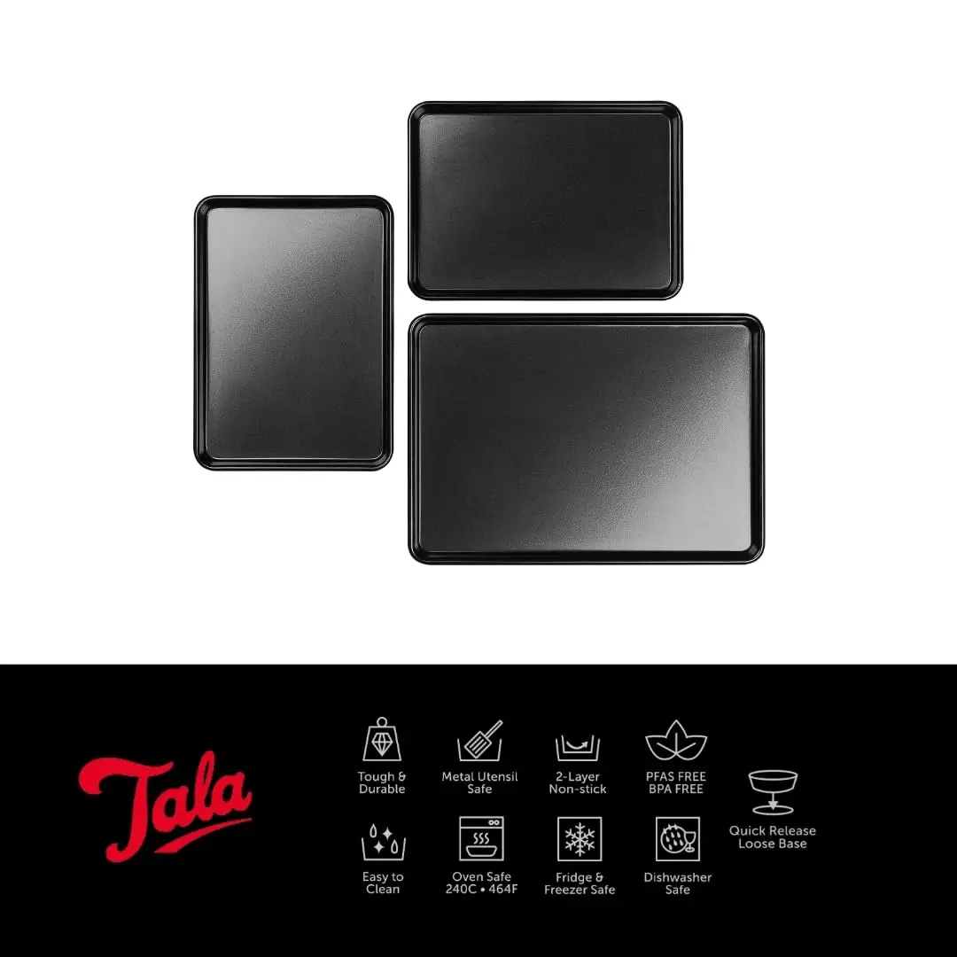 Tala Performance Baking Tray Set of 3 | Heavy-Duty Carbon Steel, Non-Stick, Oven Safe - view 2