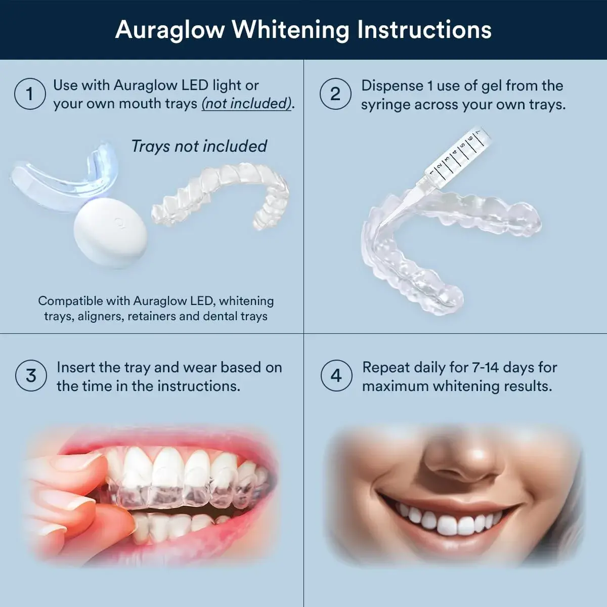 AURAGLOW 35% Carbamide Peroxide Teeth Whitening Gel 15mL (0.5 Fl Oz) | Dentist Strength Formula for Trays & Aligners - view 3