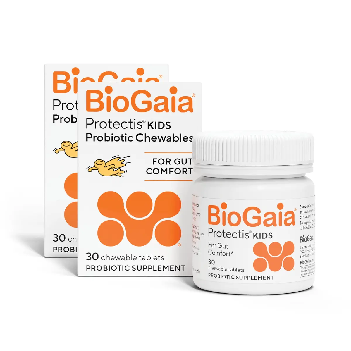 BioGaia Kids Probiotic | Ease Tummy Discomfort & Constipation | Lemon Lime Chewables for Kids - main product image