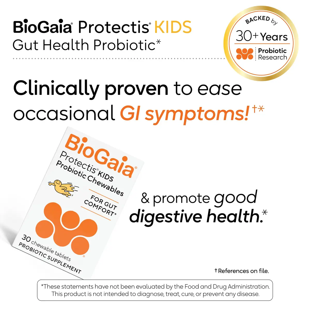 BioGaia Kids Probiotic | Ease Tummy Discomfort & Constipation | Lemon Lime Chewables for Kids - view 3