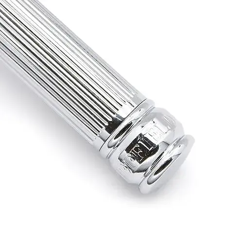 Edwin Jagger Double Edge Safety Razor - Lined Chrome Octagonal Handle, Regular Length - view 3