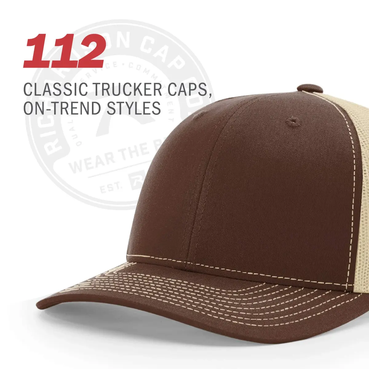Richardson Unisex 112 Trucker Adjustable Snapback Baseball Cap, Charcoal/Orange, One Size - view 6