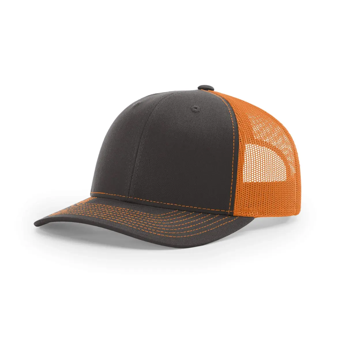 Richardson Unisex 112 Trucker Adjustable Snapback Baseball Cap, Charcoal/Orange, One Size - main product image
