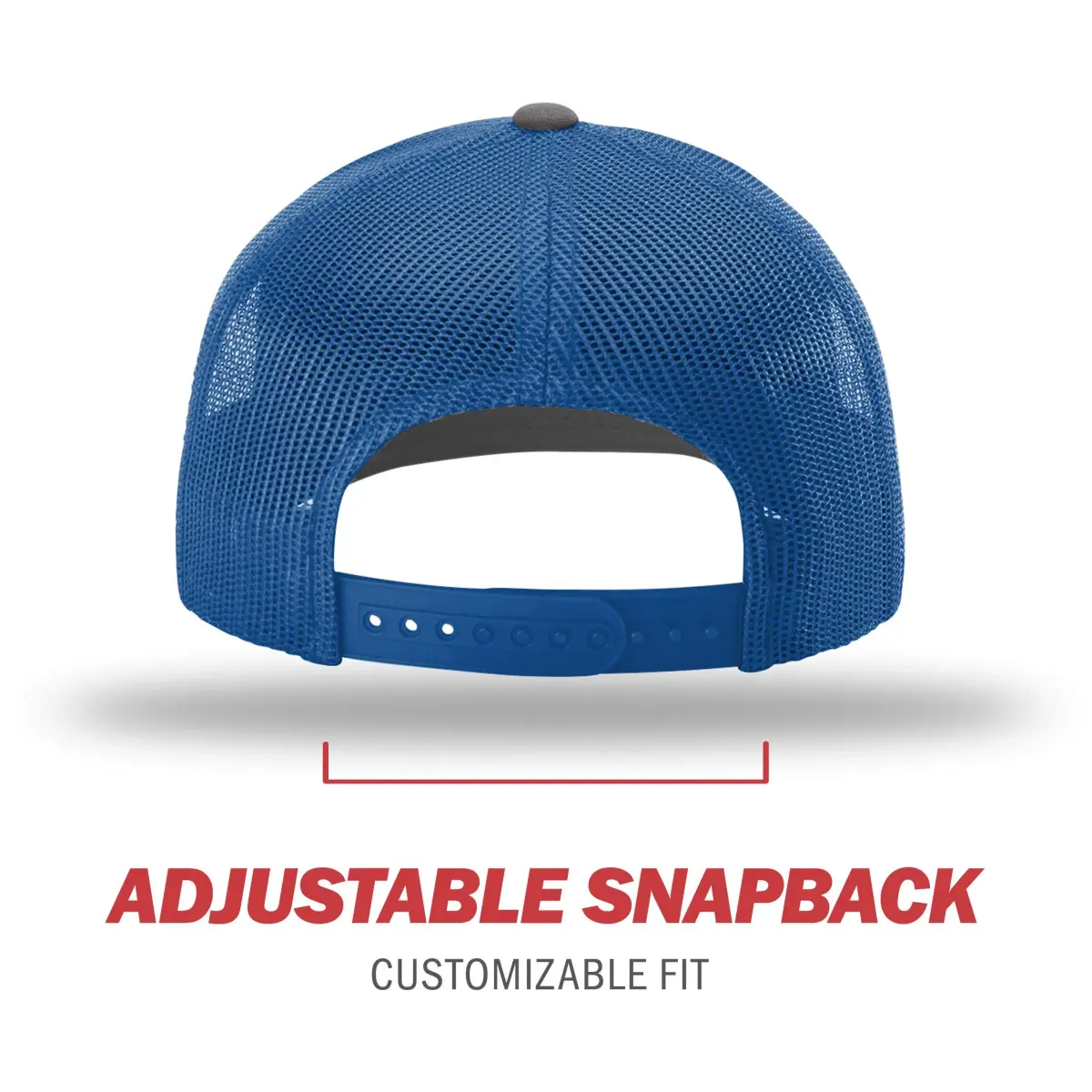 Richardson Unisex 112 Trucker Baseball Cap - Split Charcoal/Royal, One Size - view 4