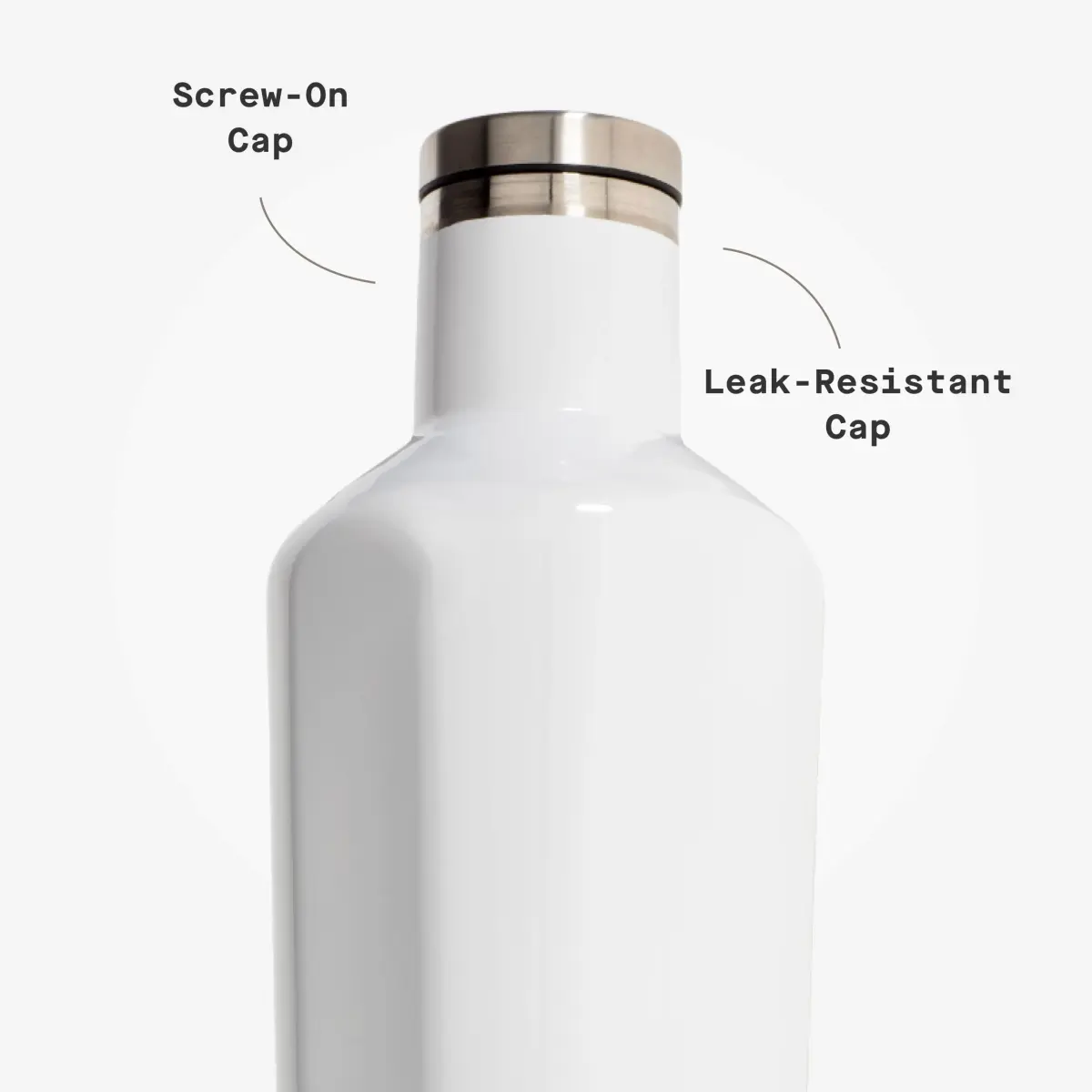 Corkcicle Classic Canteen 16 oz Triple Insulated Bottle, Gloss White | Keeps Drinks Cold 25 Hrs, Hot 12 Hrs - view 5