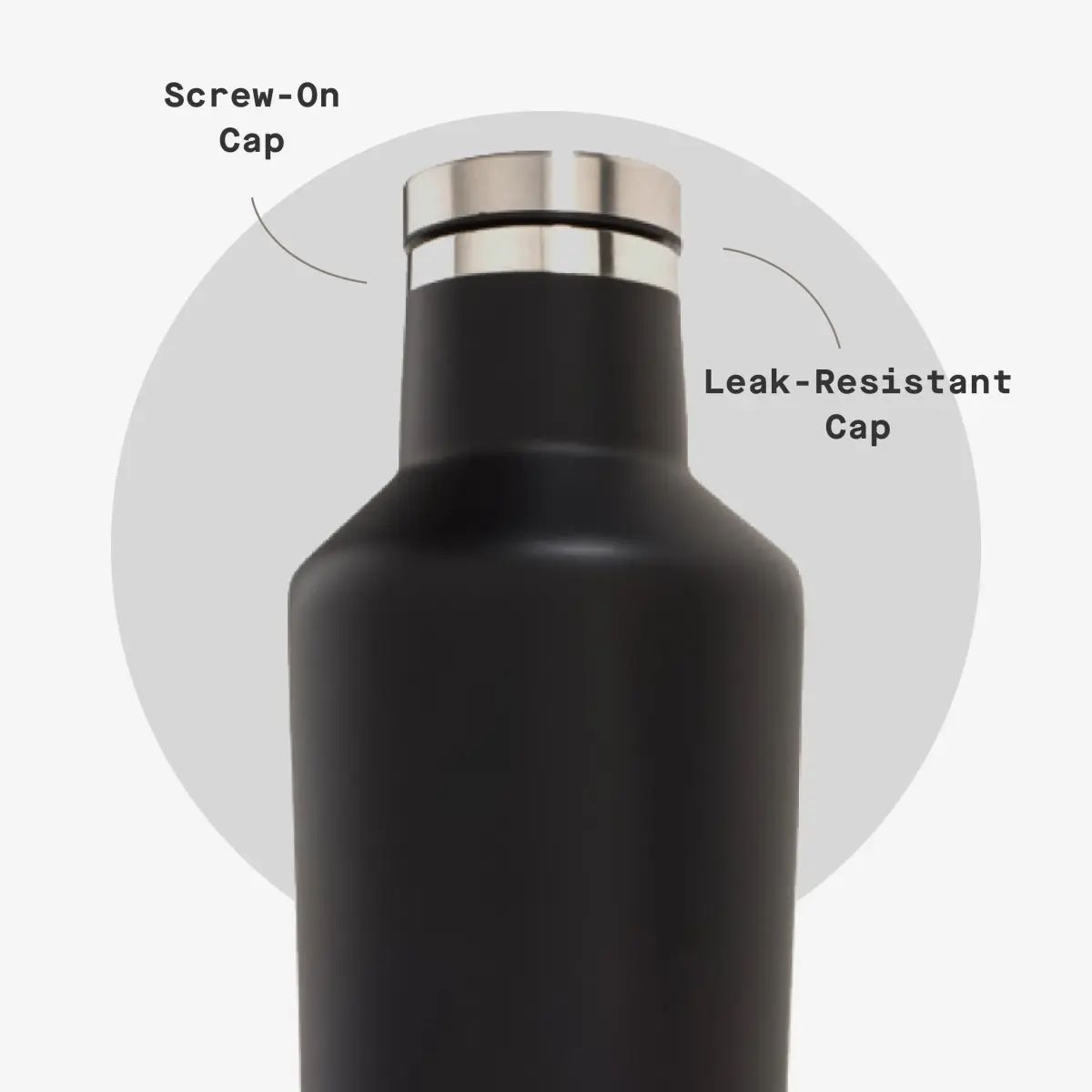 Corkcicle Classic Canteen 750ml (25 oz) Triple Insulated Bottle, Black | Keeps Drinks Cold 25 Hrs, Hot 13 Hrs - view 5