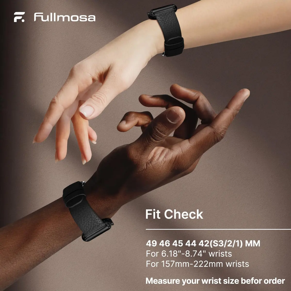Fullmosa Leather Band for Apple Watch 46/45/44/42mm | Elegant, Genuine Cowhide Leather, Unisex - view 5