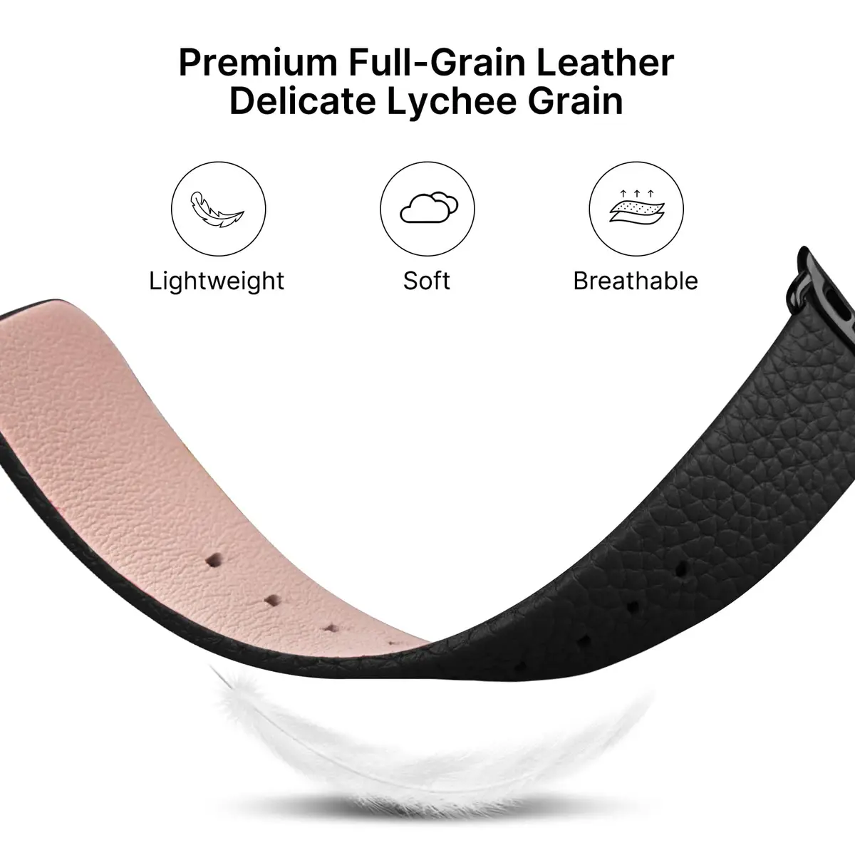 Fullmosa Leather Band for Apple Watch 46/45/44/42mm | Elegant, Genuine Cowhide Leather, Unisex - view 4