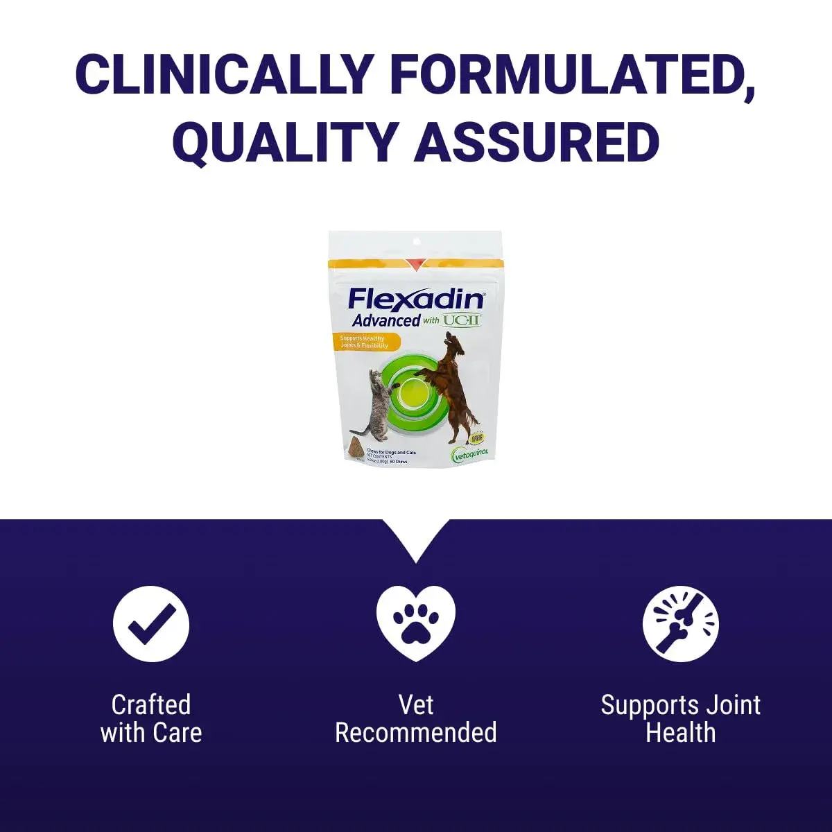 Vetoquinol Flexadin Advanced Hip and Joint Supplement for Dogs & Cats, 60 Chews | Clinically Proven Vet-Approved Formula - view 6