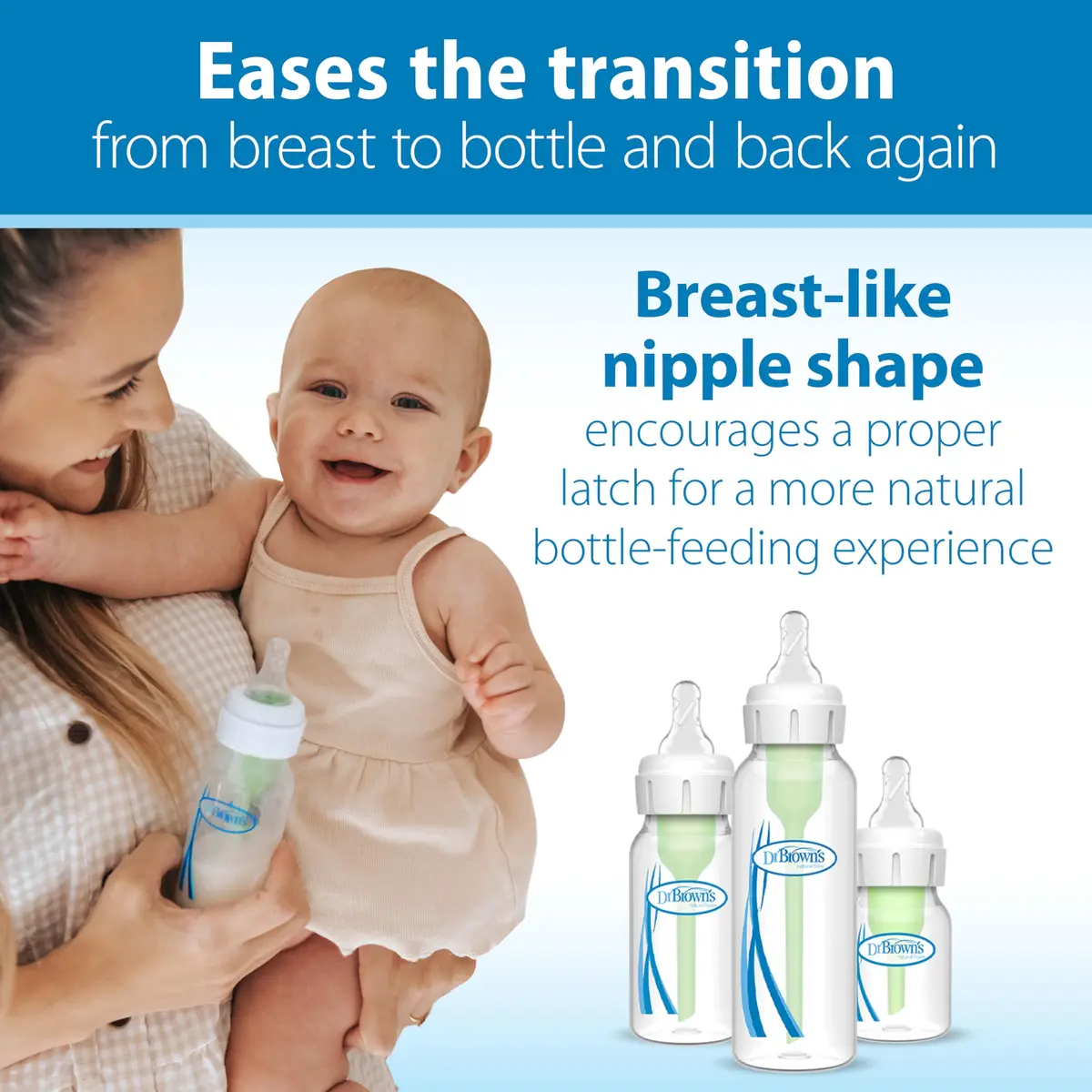 Dr. Brown's Narrow Level 1 Slow Flow Nipple, 0m+, 6-Pack | Clinically Proven Anti-Colic Nipple - view 3