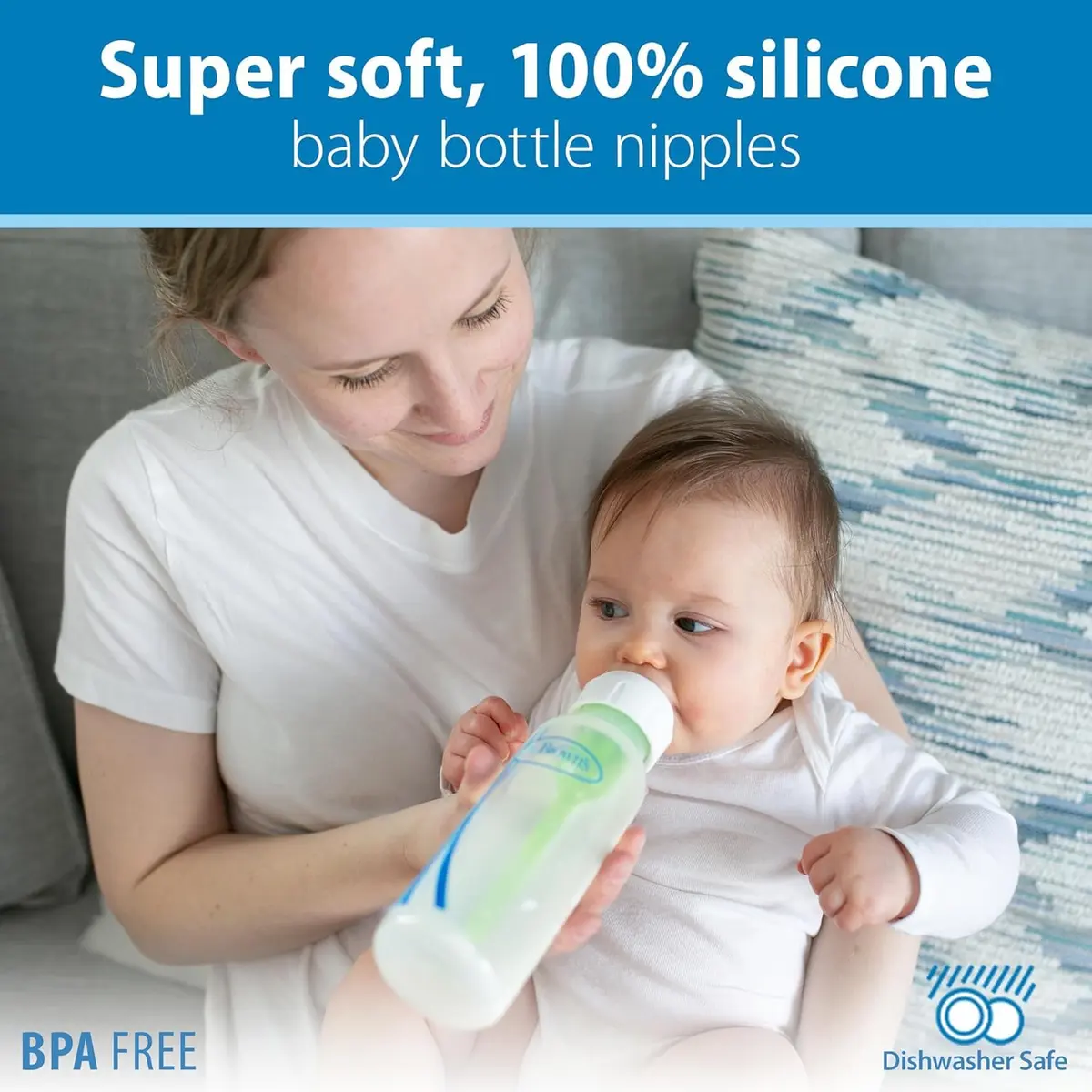 Dr. Brown's Narrow Level 2 Medium Flow Nipple 6-Pack | Clinically Proven Anti-Colic Nipple for 3m+ Babies - view 7