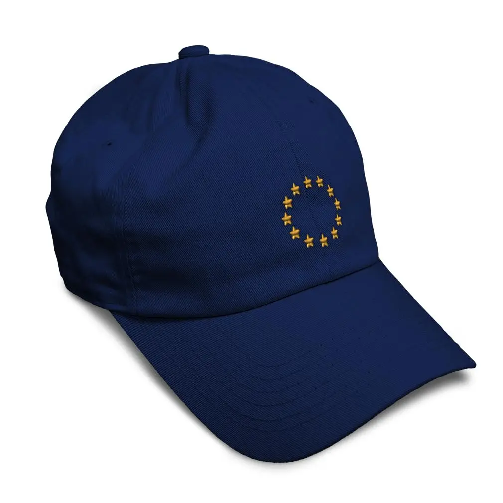 Speedy Pros Soft Baseball Hat Embroidered EU Seal Men & Ladies Cotton Navy | Casual Heritage Style - main product image