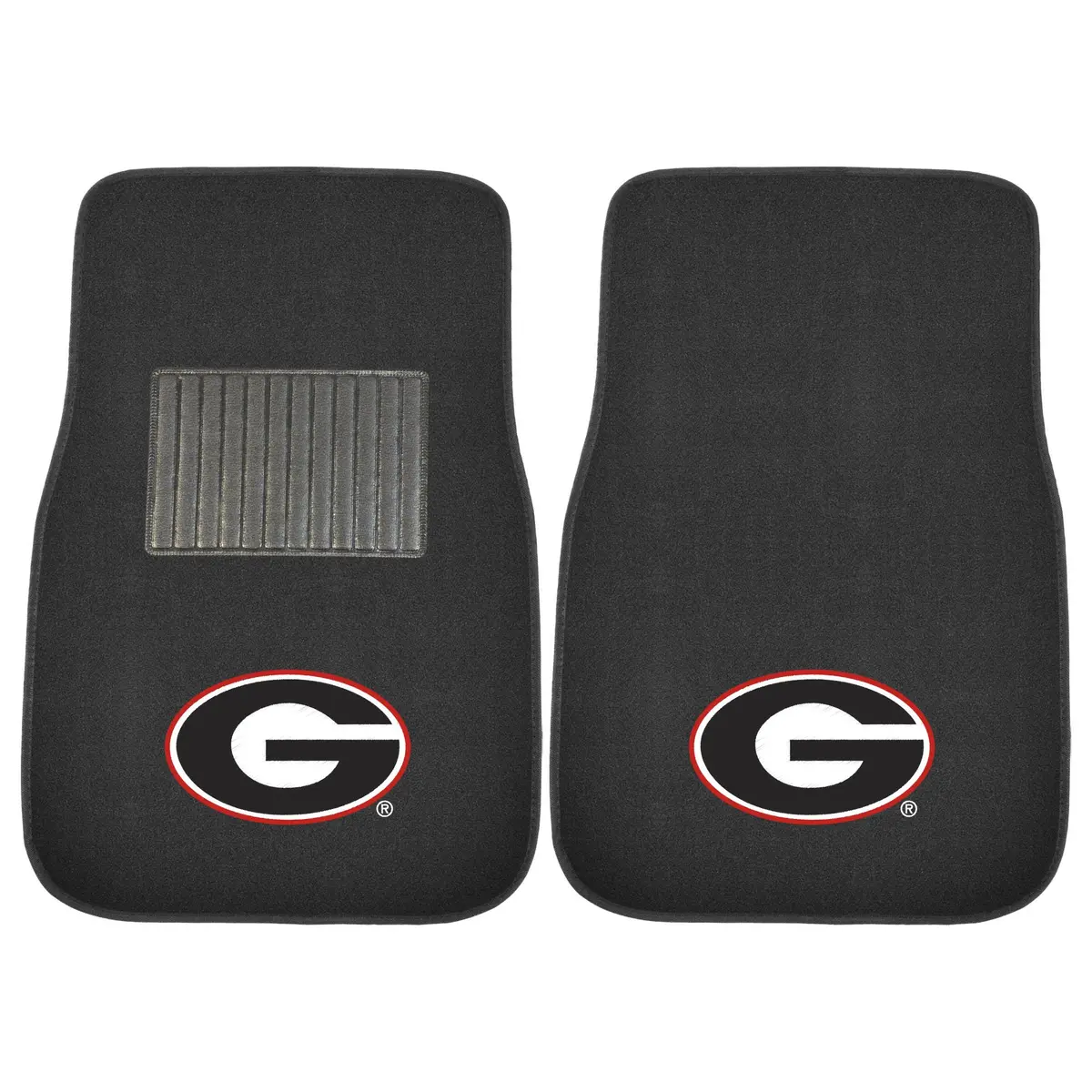 FANMATS NCAA Georgia Bulldogs 2-Pack Car Mat Set | Embroidered Team Logo, Universal Fit, Durable Polyester, Black - main product image