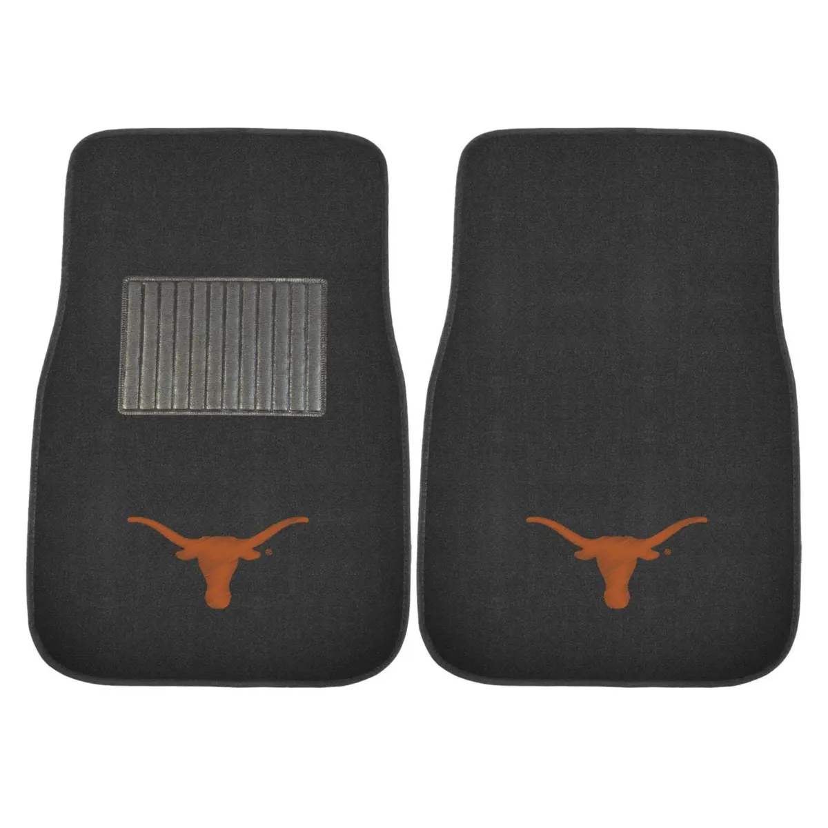 FANMATS NCAA Texas Longhorns 2-Pack Embroidered Car Mat Set | Universal Fit, Durable Polyester, Officially Licensed, Black - main product image
