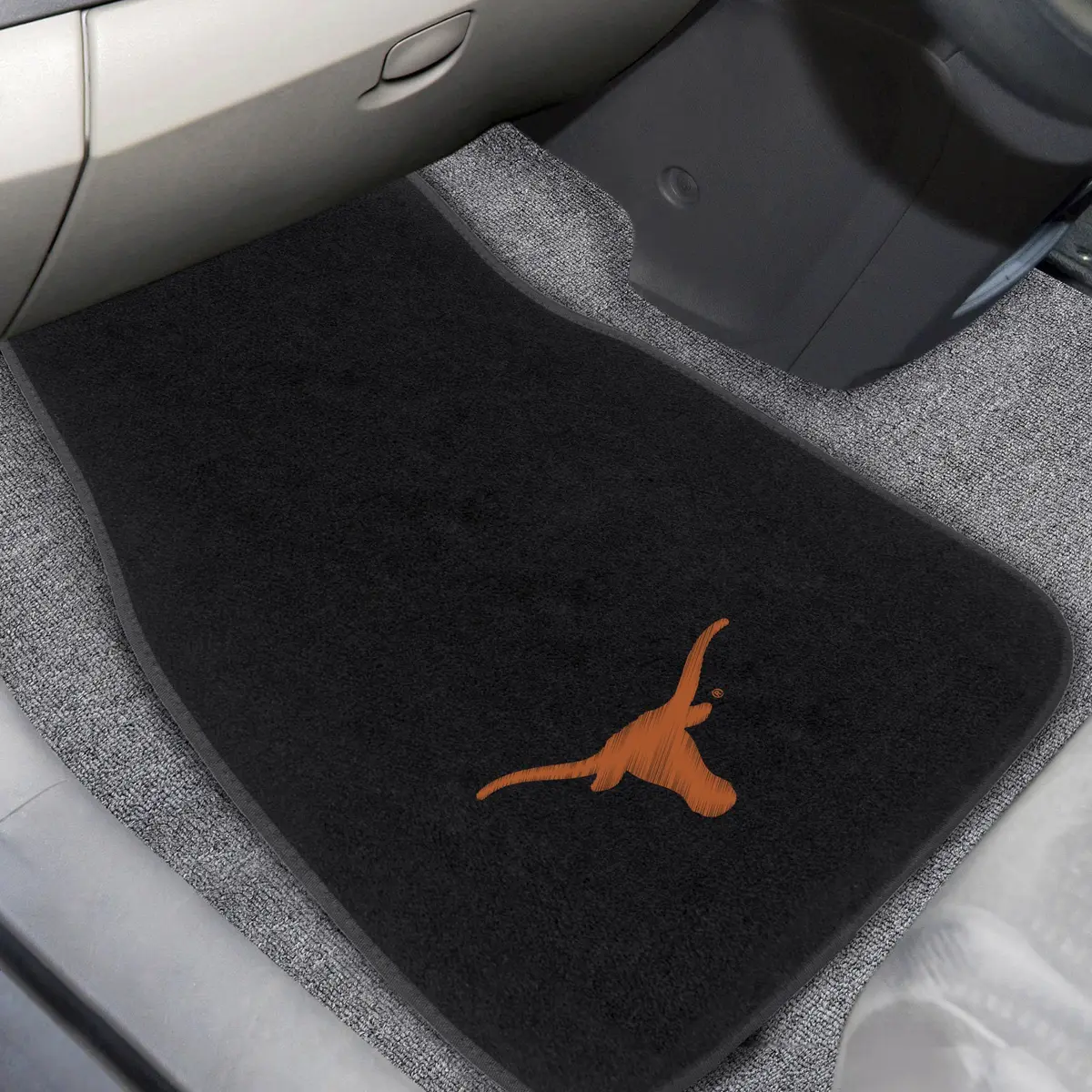 FANMATS NCAA Texas Longhorns 2-Pack Embroidered Car Mat Set | Universal Fit, Durable Polyester, Officially Licensed, Black - view 2