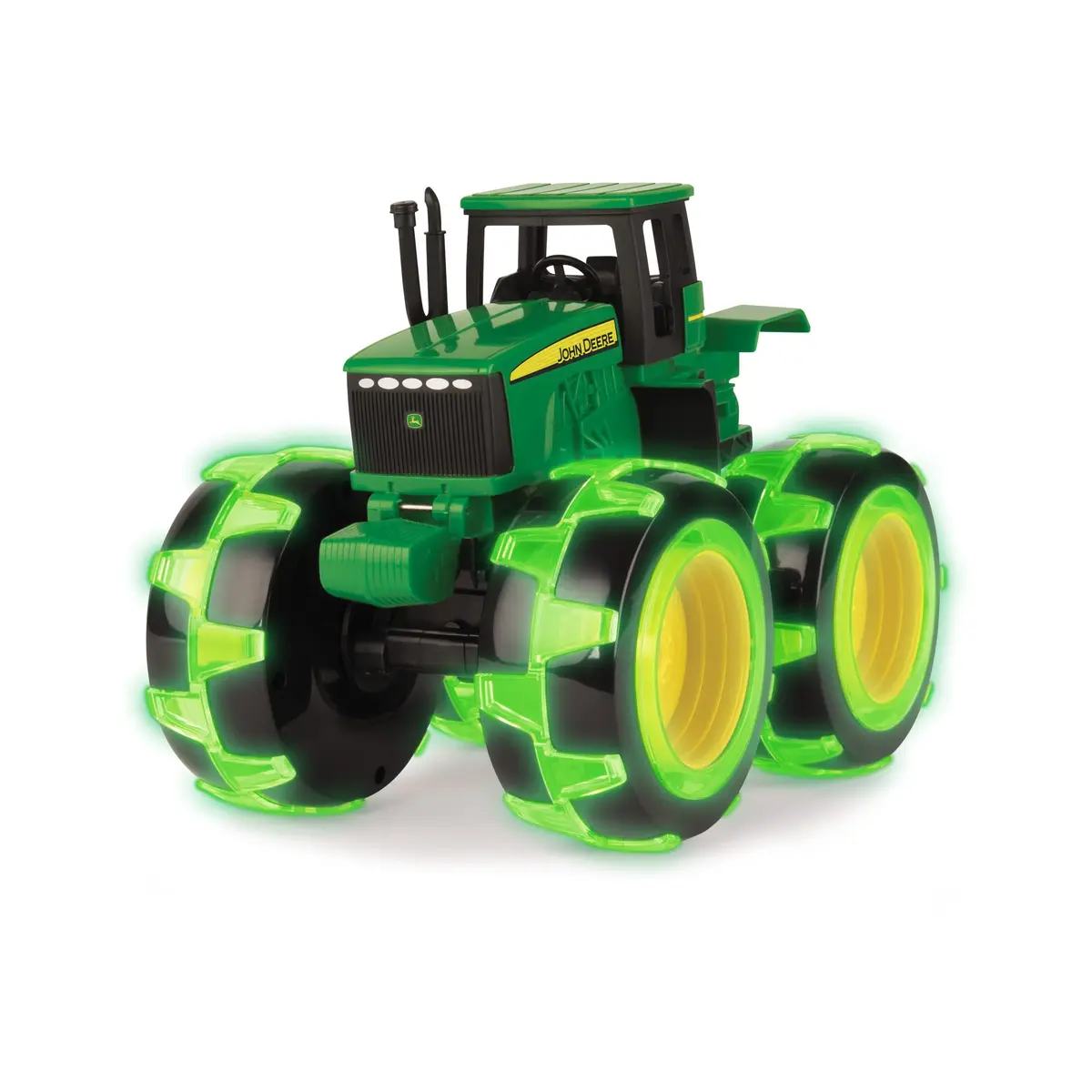 TOMY Monster Treads Lightning Wheels John Deere Tractor 18cm (7.5in) | Motion Activated Light Up Toy - main product image